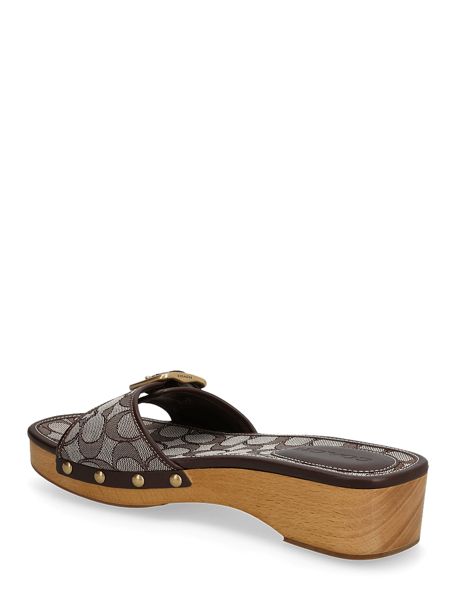 Coach - margot signature jacquard wooden sandal - sandaletten - oak/maple - 2