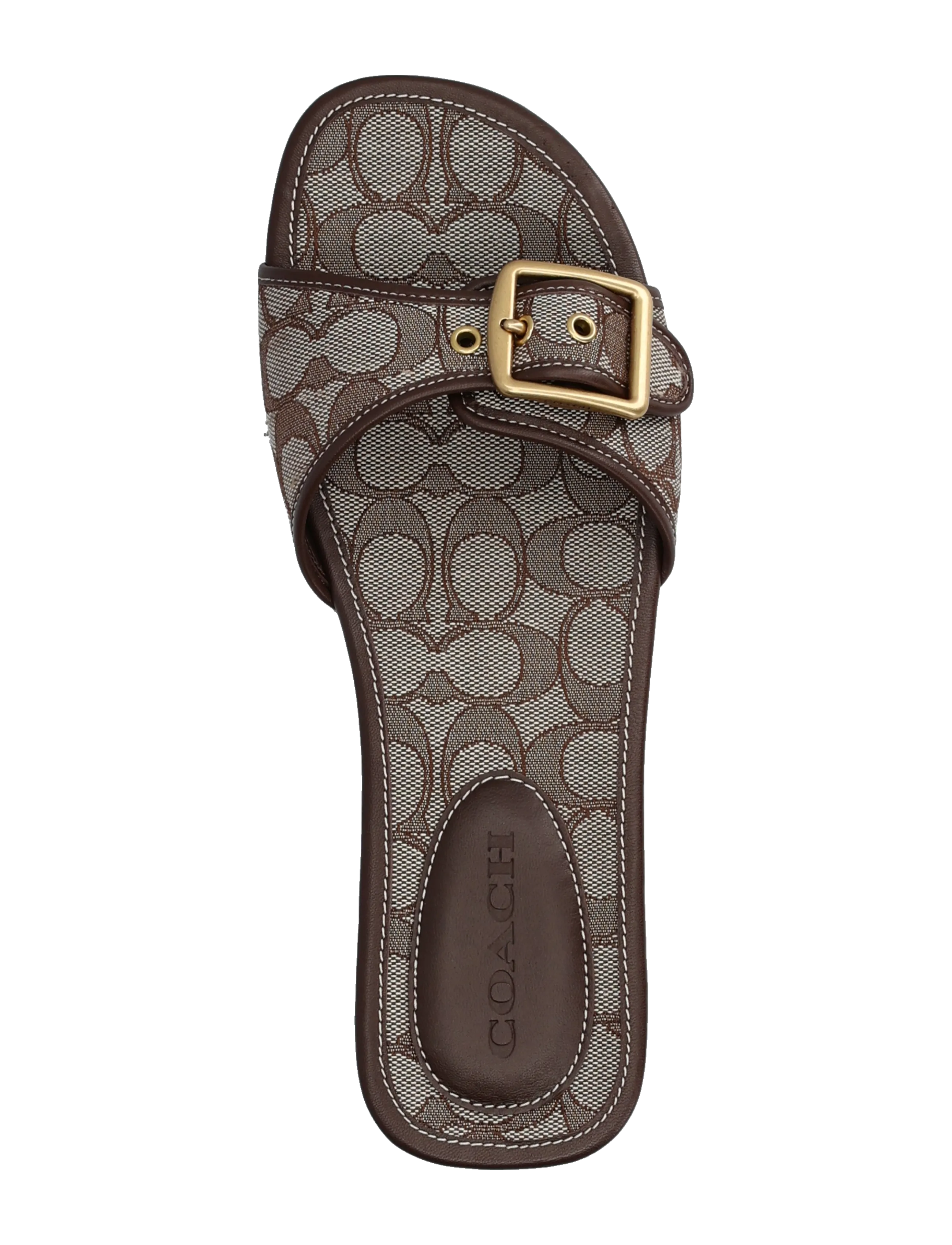 Coach - margot signature jacquard wooden sandal - sandales à talons - oak/maple - 3