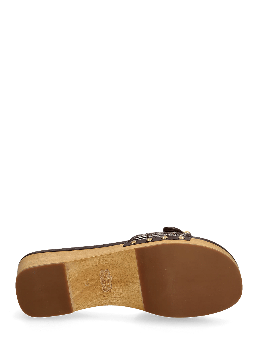 Coach - margot signature jacquard wooden sandal - sandaletten - oak/maple - 4