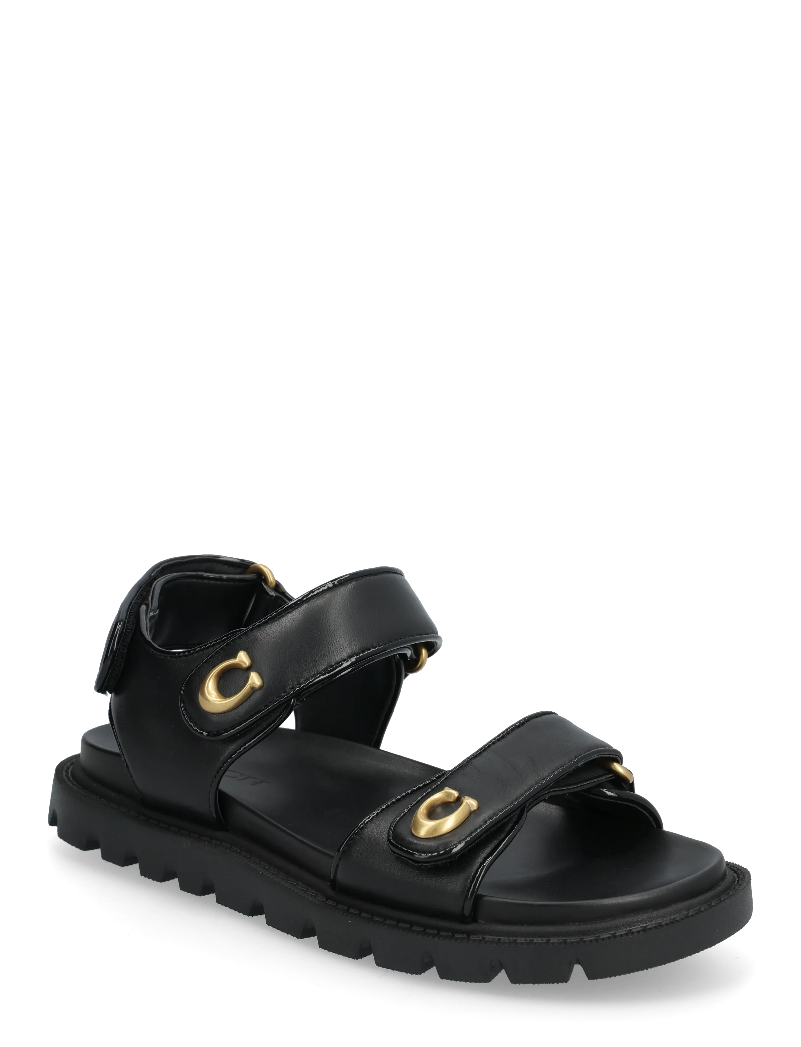 Coach Brynn Leather Sandal, Kvinder, Sporty Sandal, Sort, Str: 36