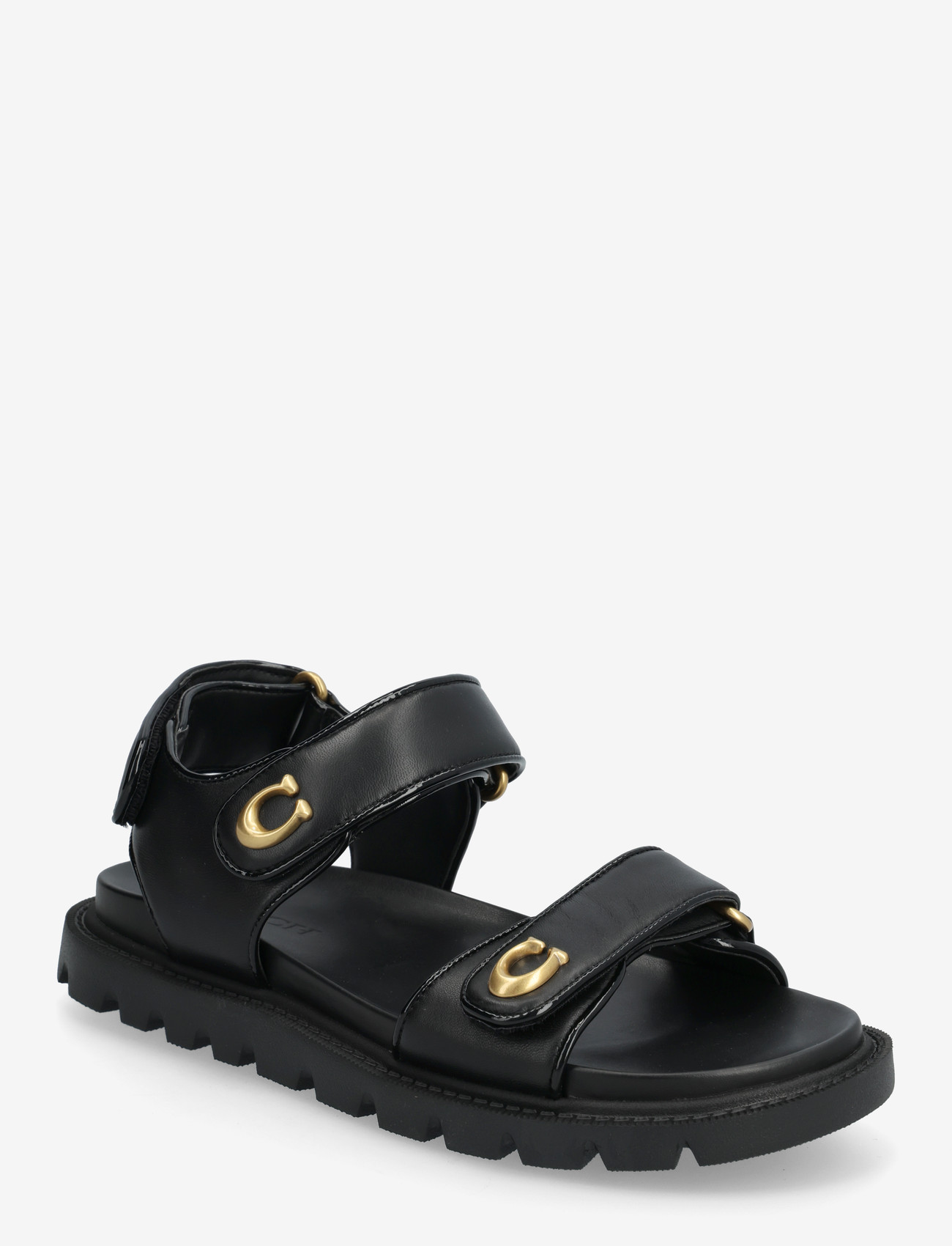 Coach - brynn leather sandal - flade sandaler - black - 0