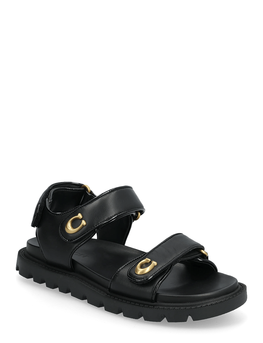Coach - brynn leather sandal - madalad sandaalid - black - 0