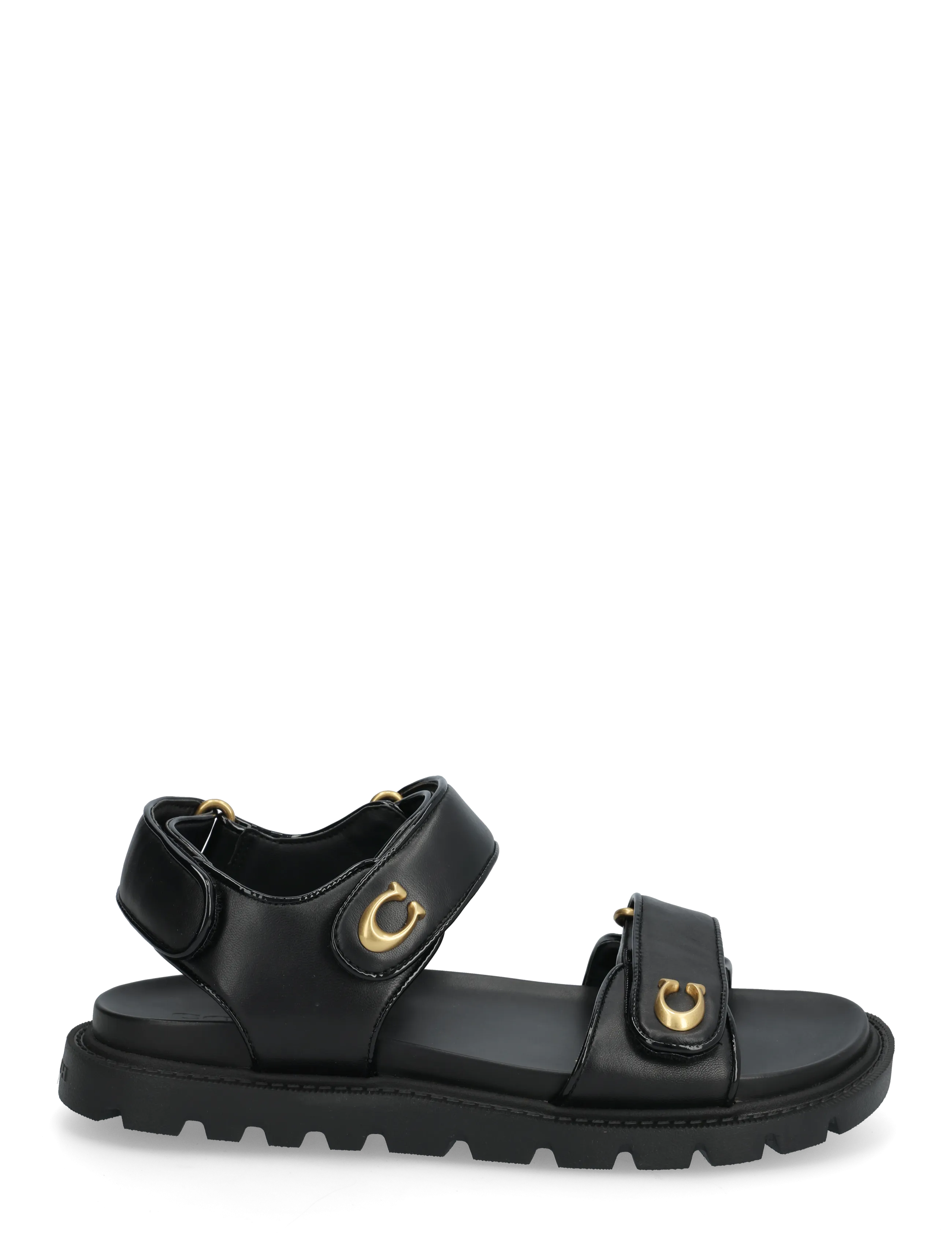 Coach - brynn leather sandal - zempapēžu sandales - black - 1