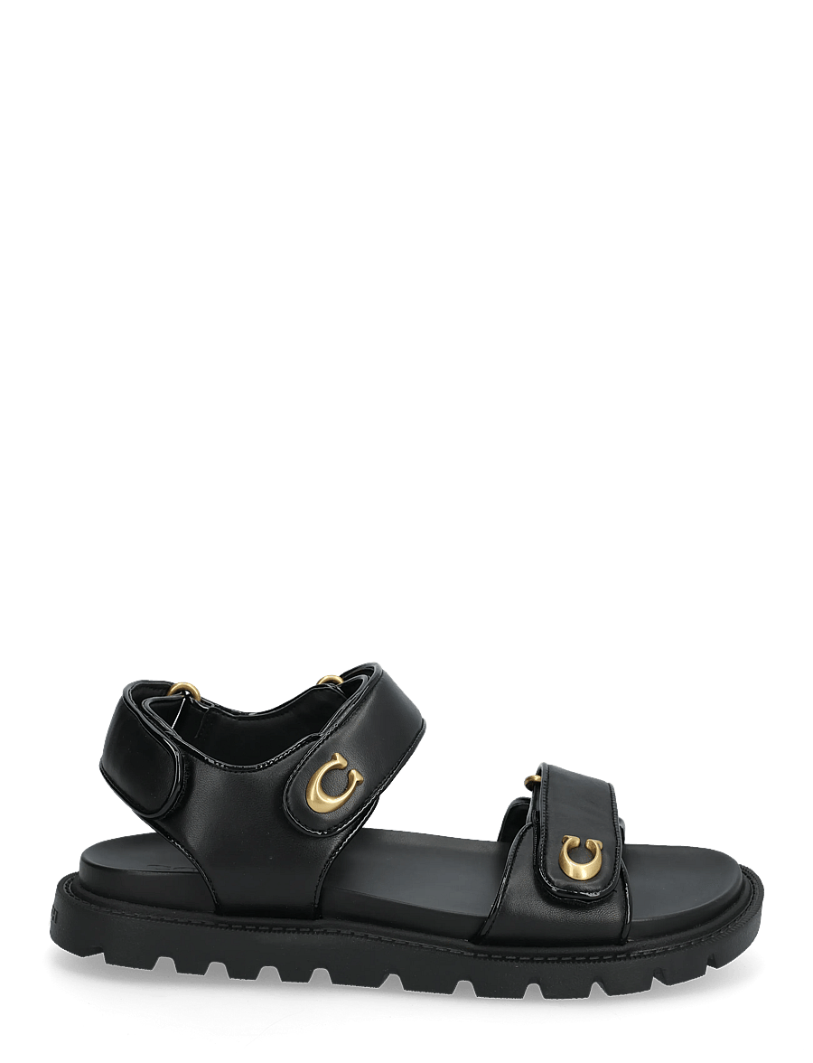 Coach - brynn leather sandal - madalad sandaalid - black - 1