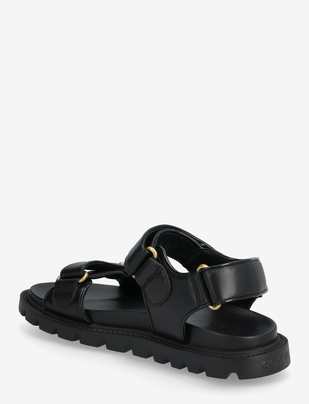 Coach - brynn leather sandal - flade sandaler - black - 2