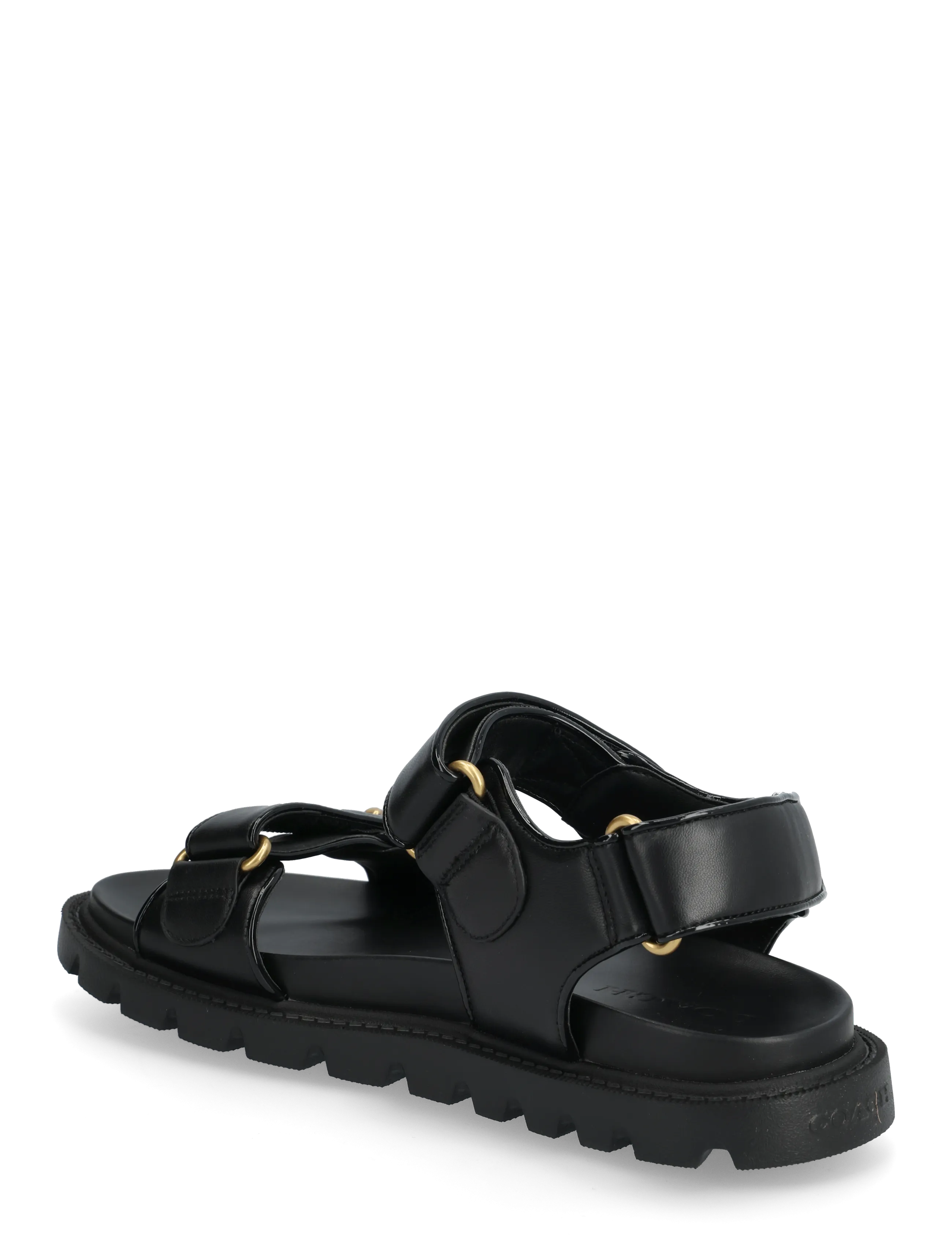 Coach - brynn leather sandal - zempapēžu sandales - black - 2