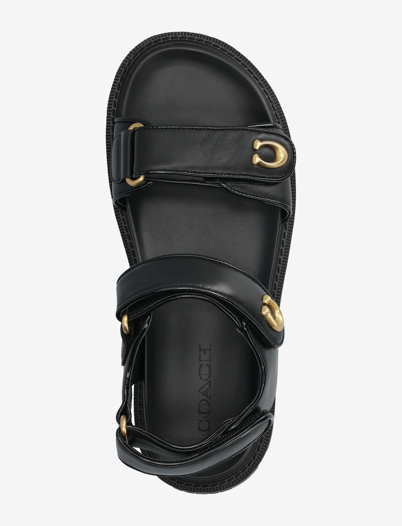 Coach - brynn leather sandal - flade sandaler - black - 3