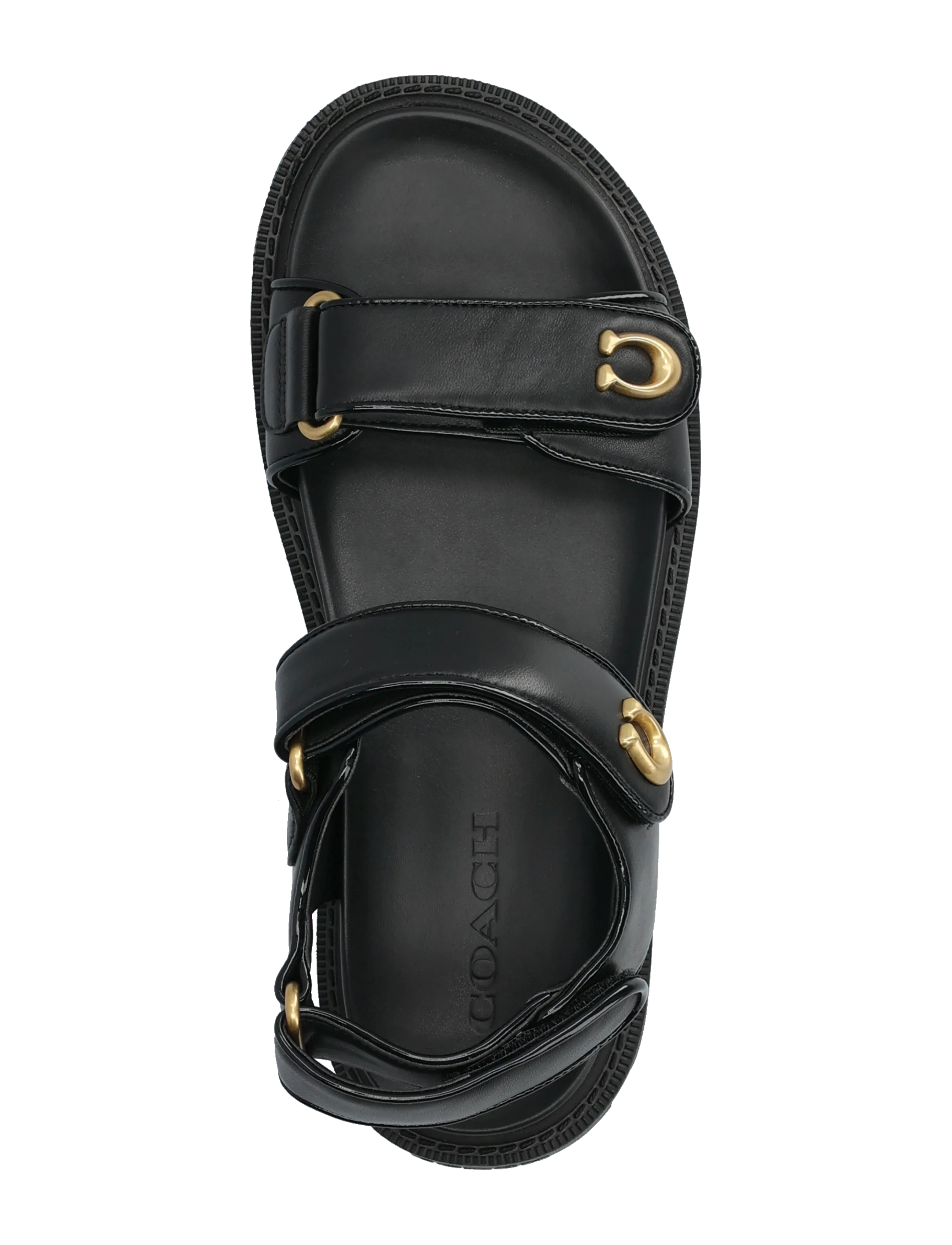 Coach - brynn leather sandal - zempapēžu sandales - black - 3