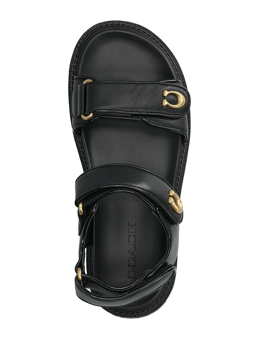 Coach - brynn leather sandal - madalad sandaalid - black - 3