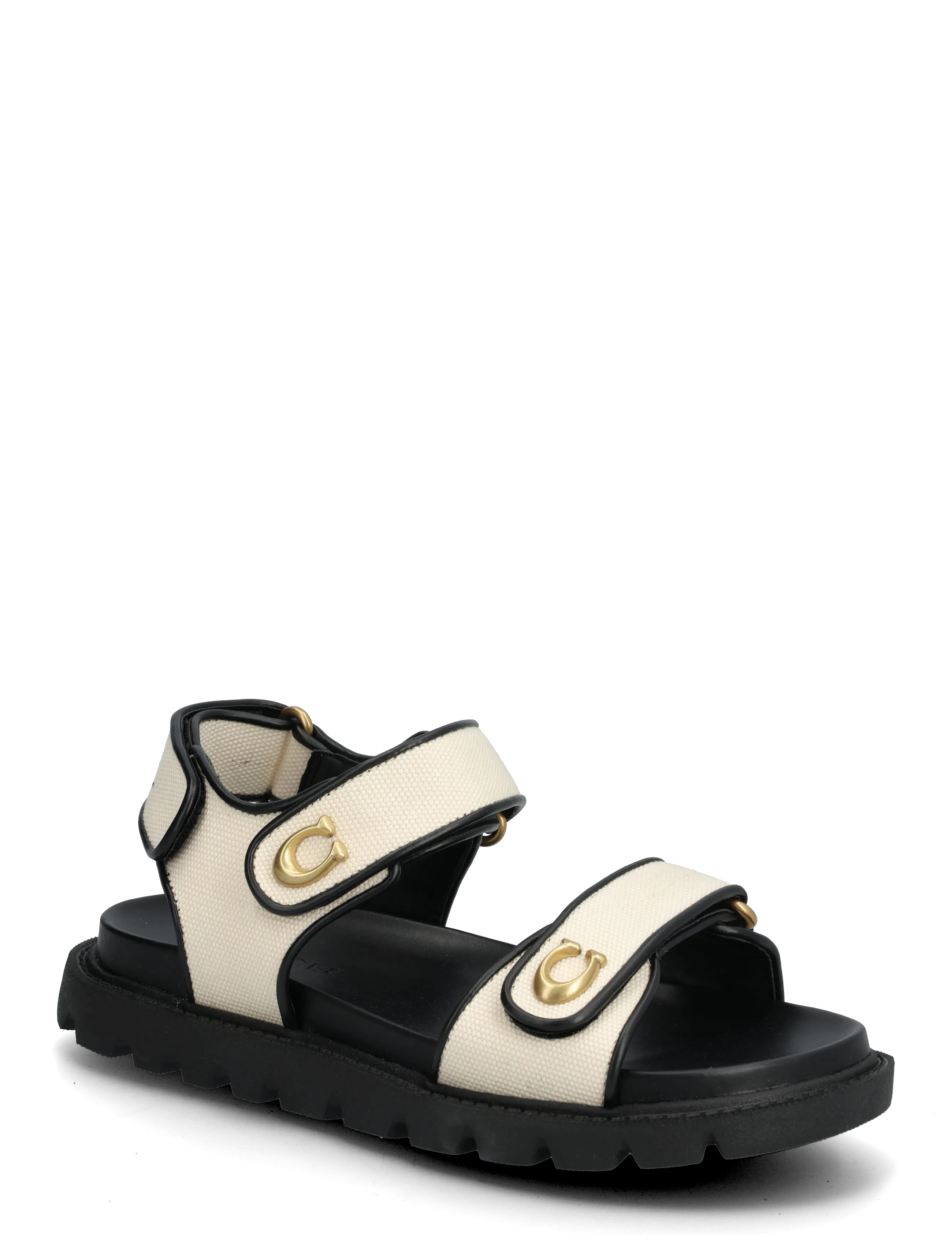 Coach Brynn Canvas Sandal, 37, Sandals, Schwarz - Flat Frauen