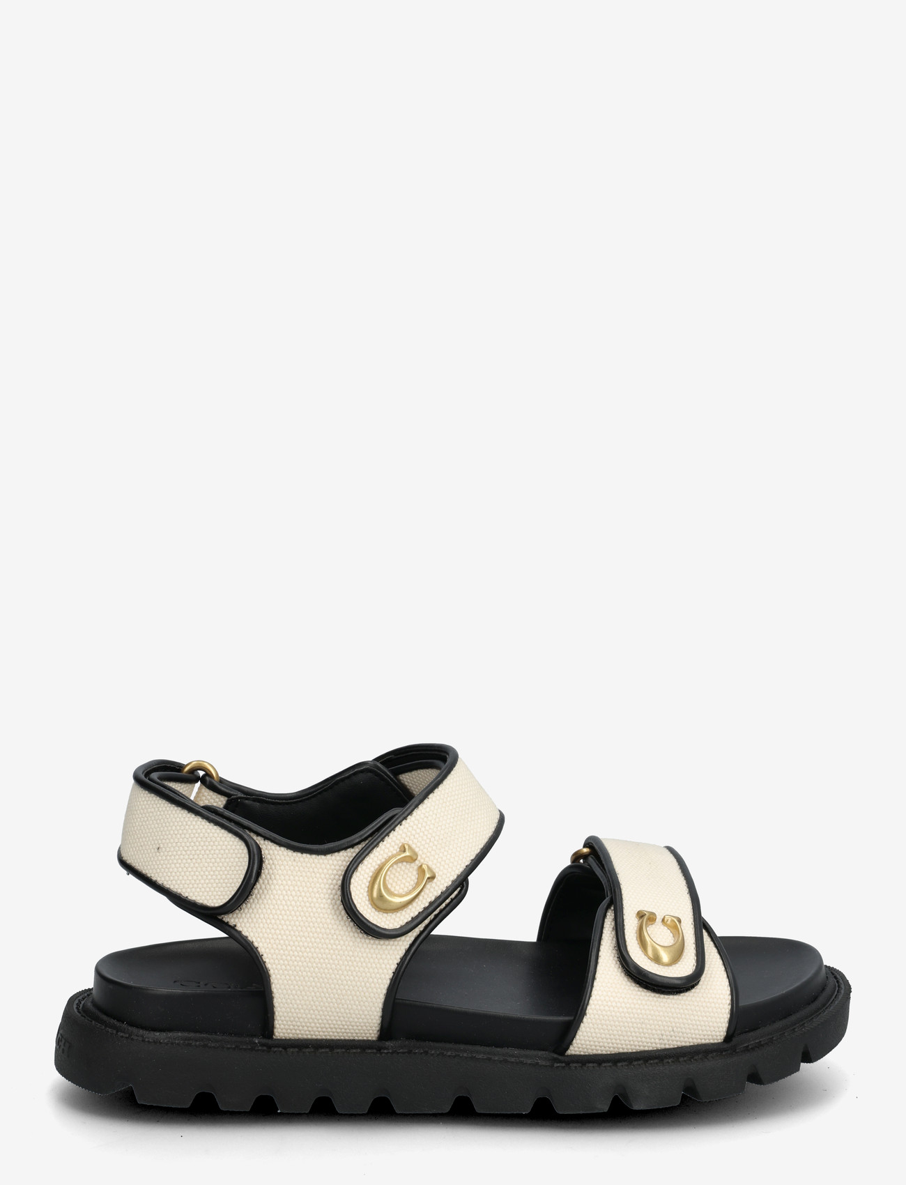 Coach - brynn canvas sandal - flat sandals - chalk/black - 1