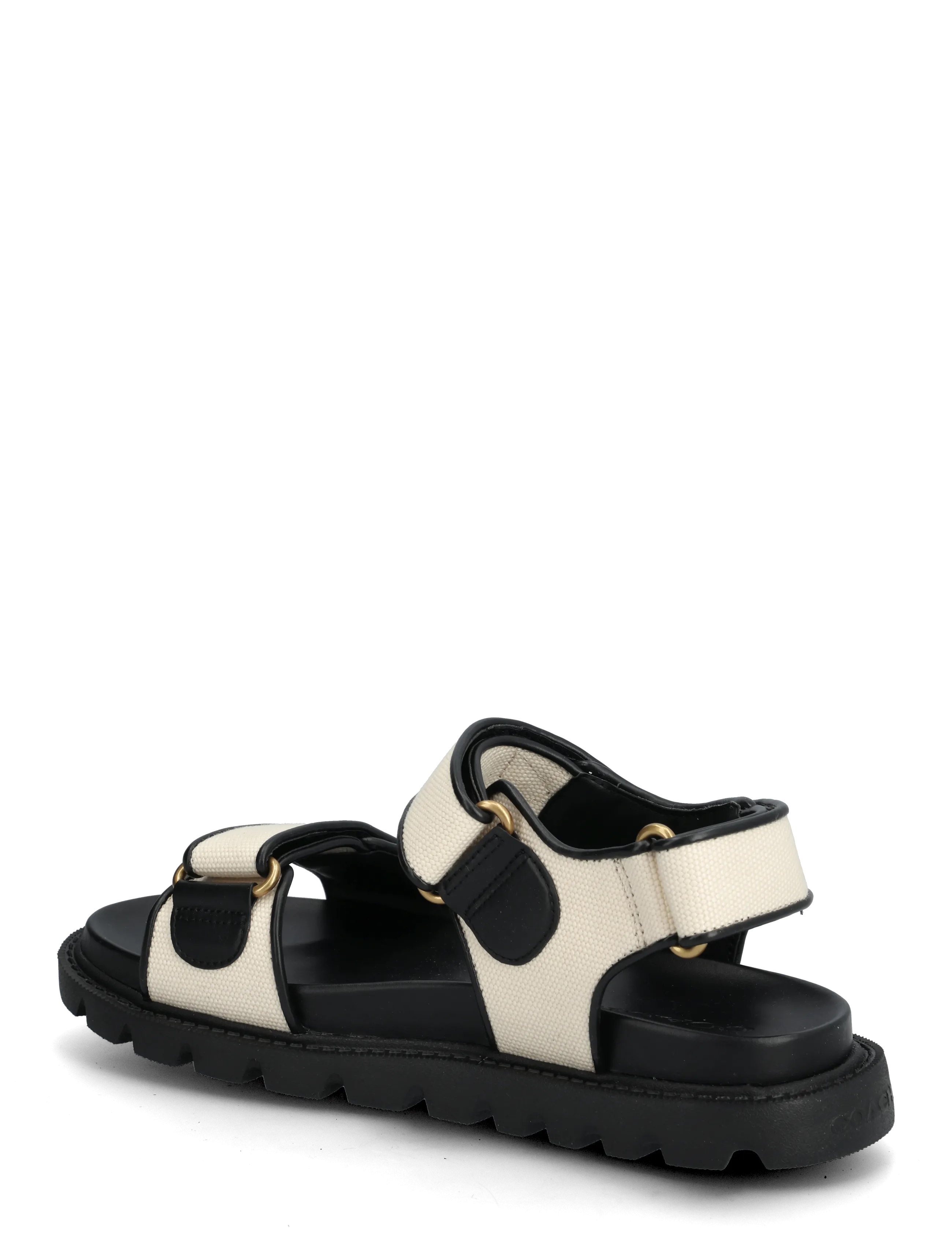 Coach - brynn canvas sandal - flache sandalen - chalk/black - 2