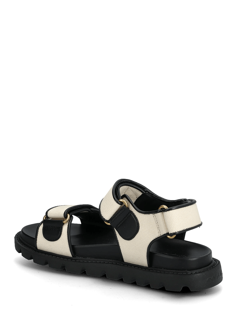 Coach - brynn canvas sandal - flache sandalen - chalk/black - 2