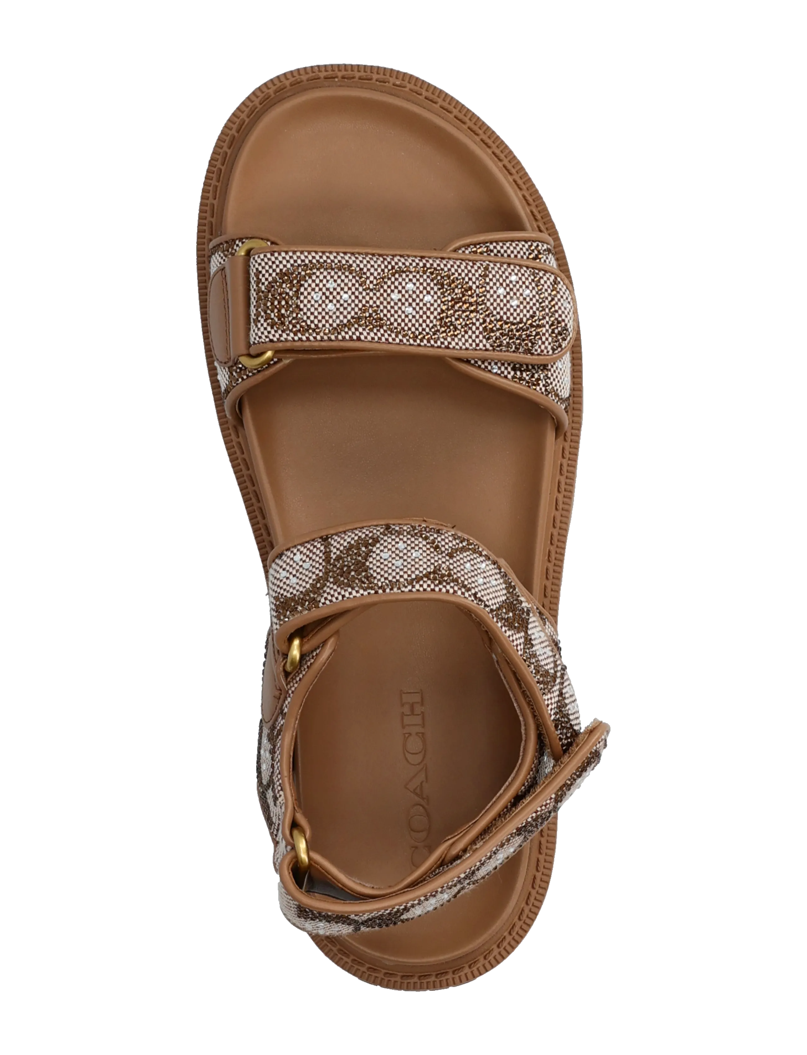 Coach - brynn crystal signature sandal - platform sandals - tan - 3