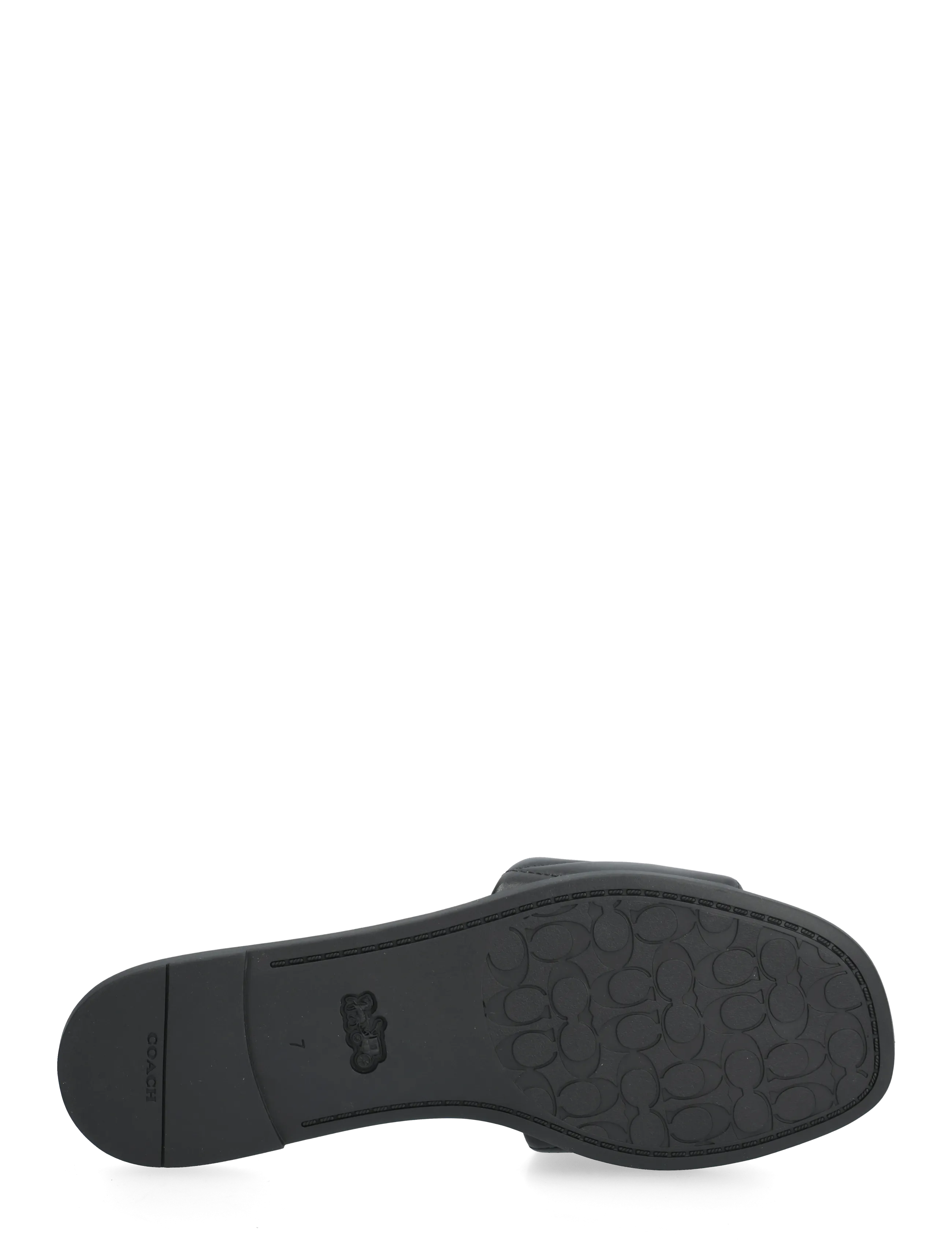 Coach - holly quilted leather sandal - flache sandalen - black - 4