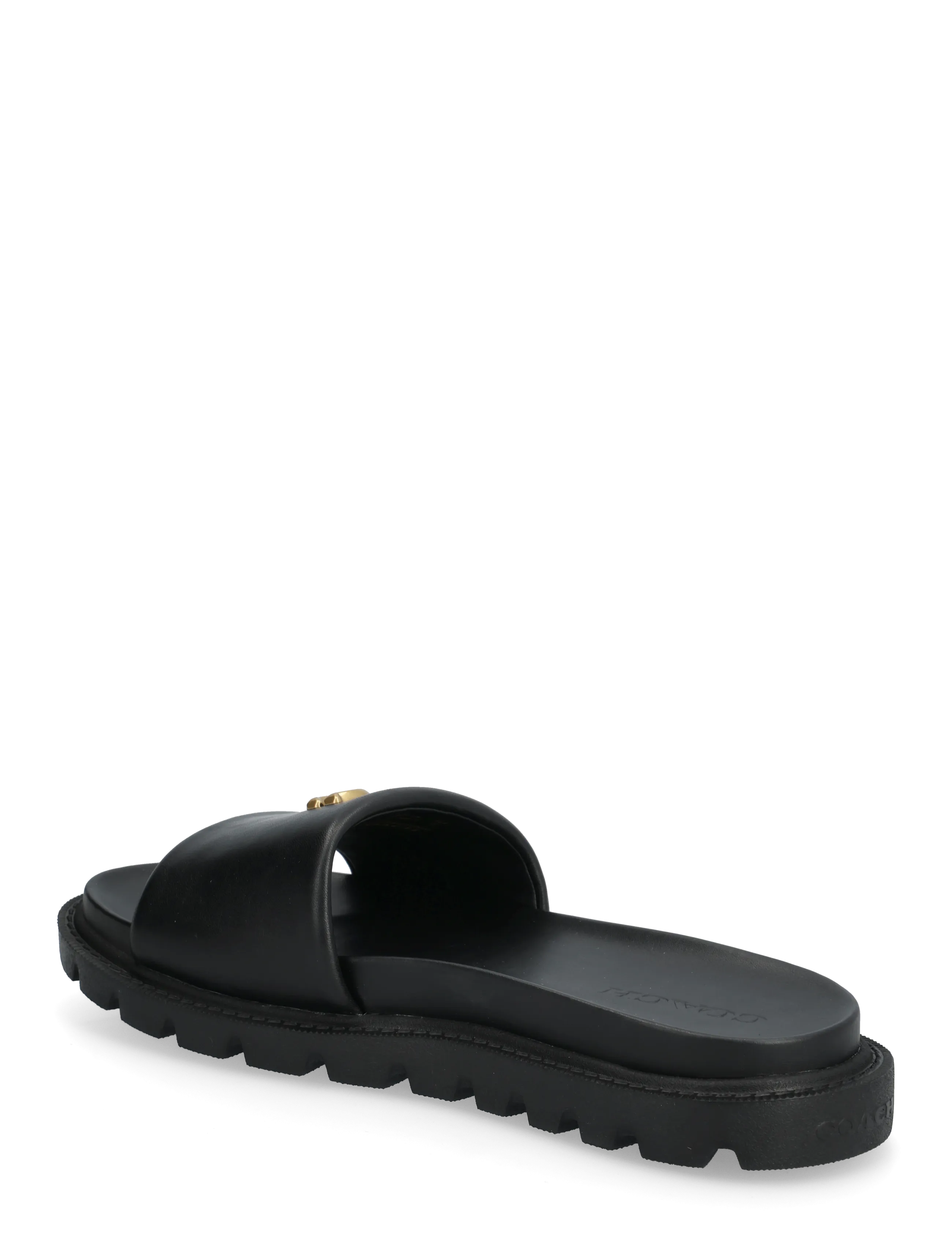 Coach - brynn leather slide sandal - platta sandaler - black - 2