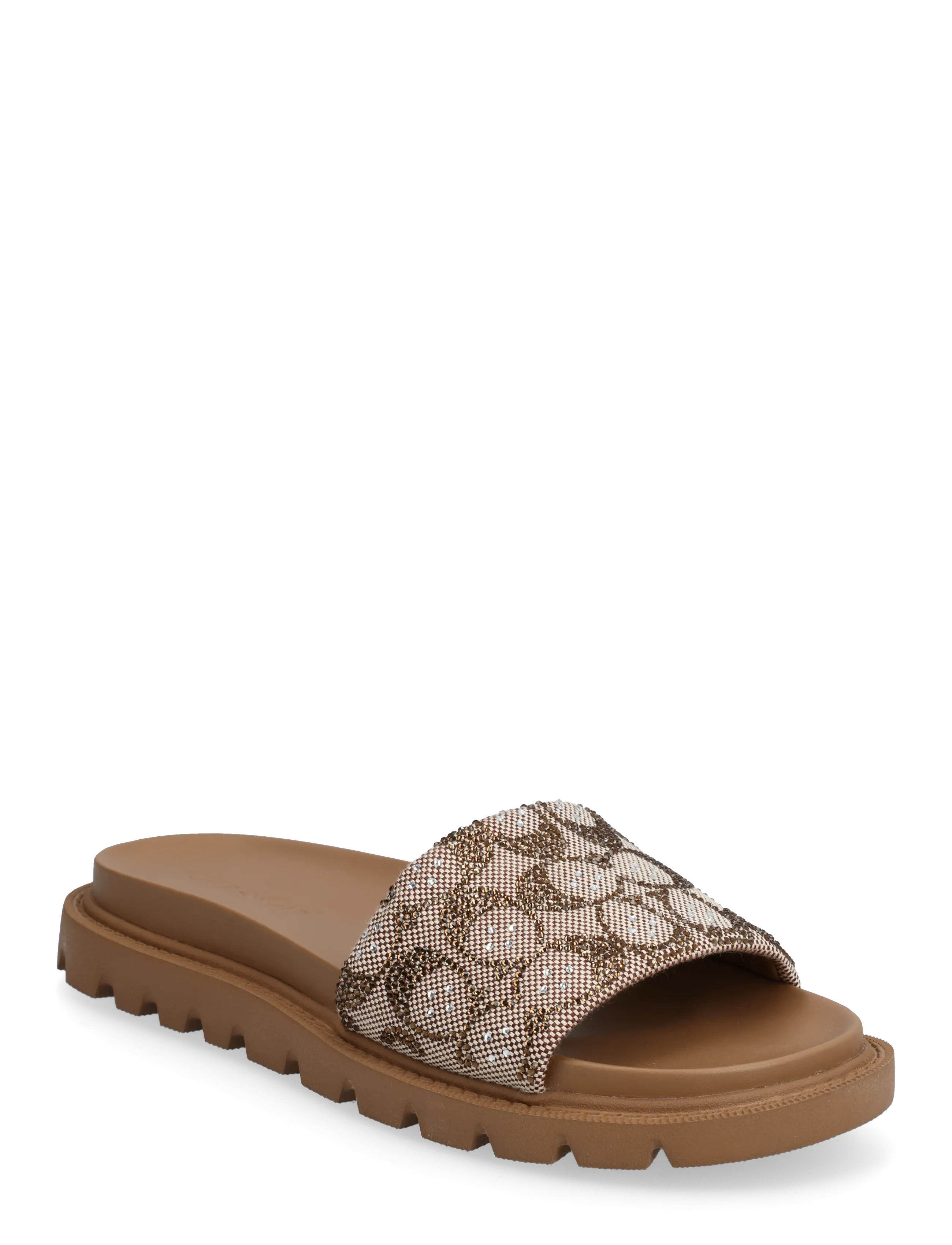 Coach brynn crystal signature slide sandal - Schuhe - TAN / brown