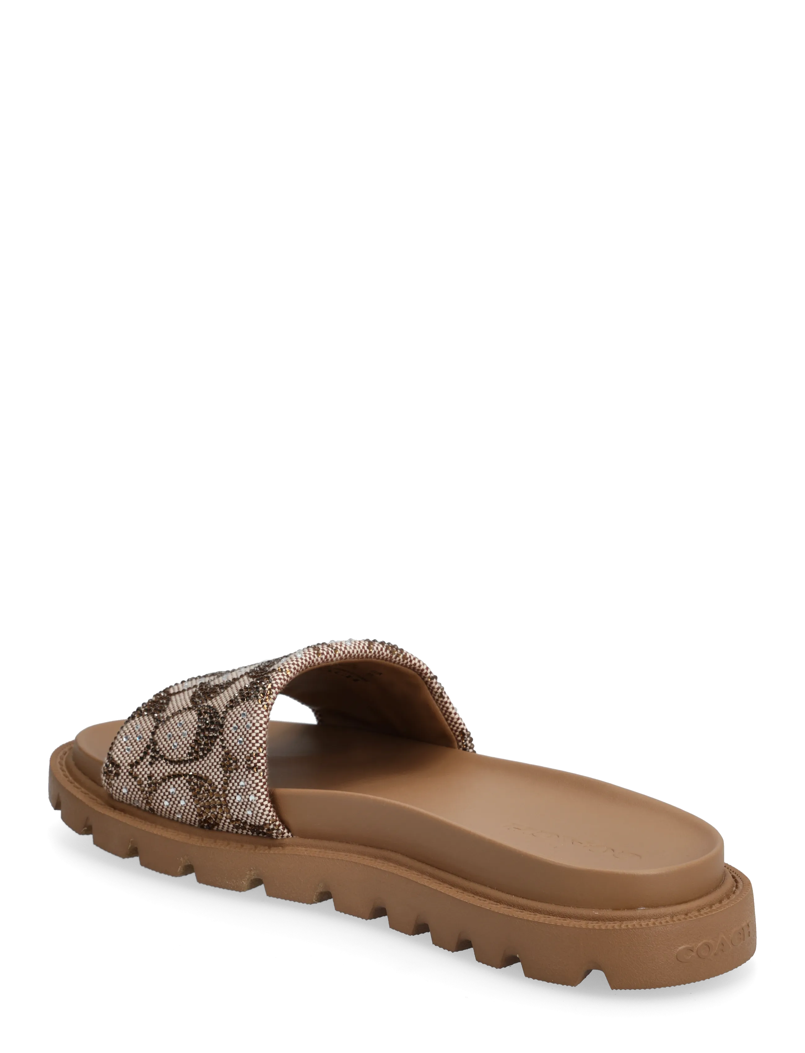 Coach - brynn crystal signature slide sandal - tan - 2