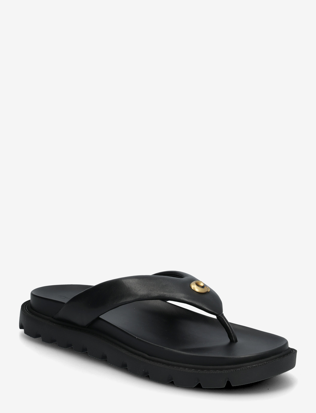 Coach - brynn leather thong sandal - black - 0