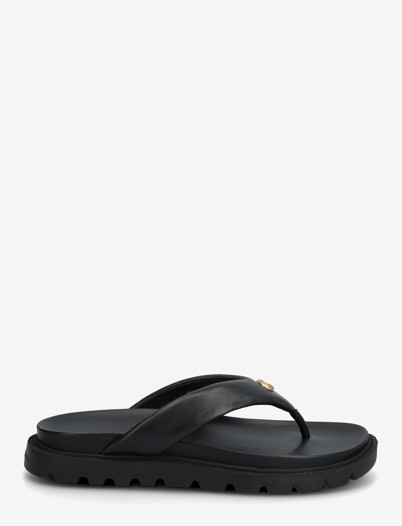 Coach - brynn leather thong sandal - black - 1