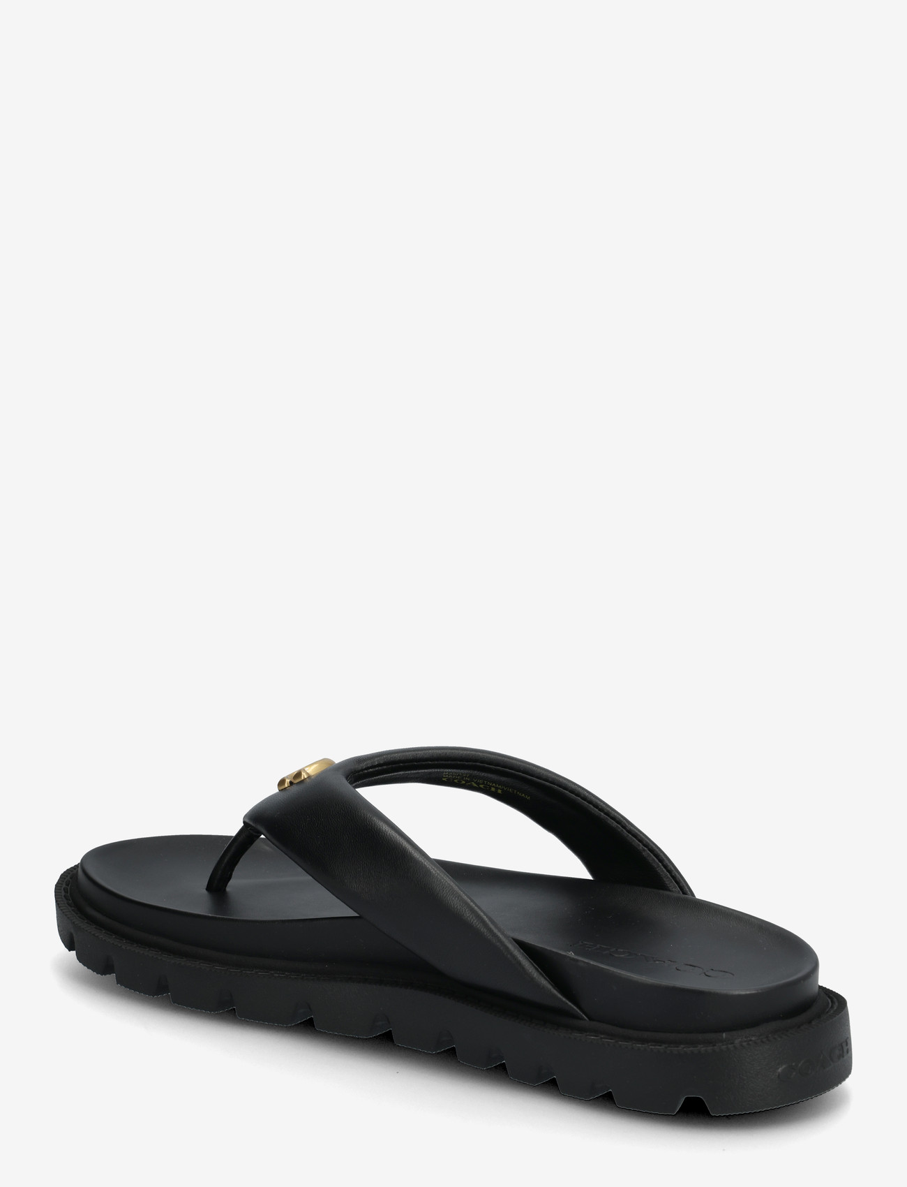 Coach - brynn leather thong sandal - black - 2