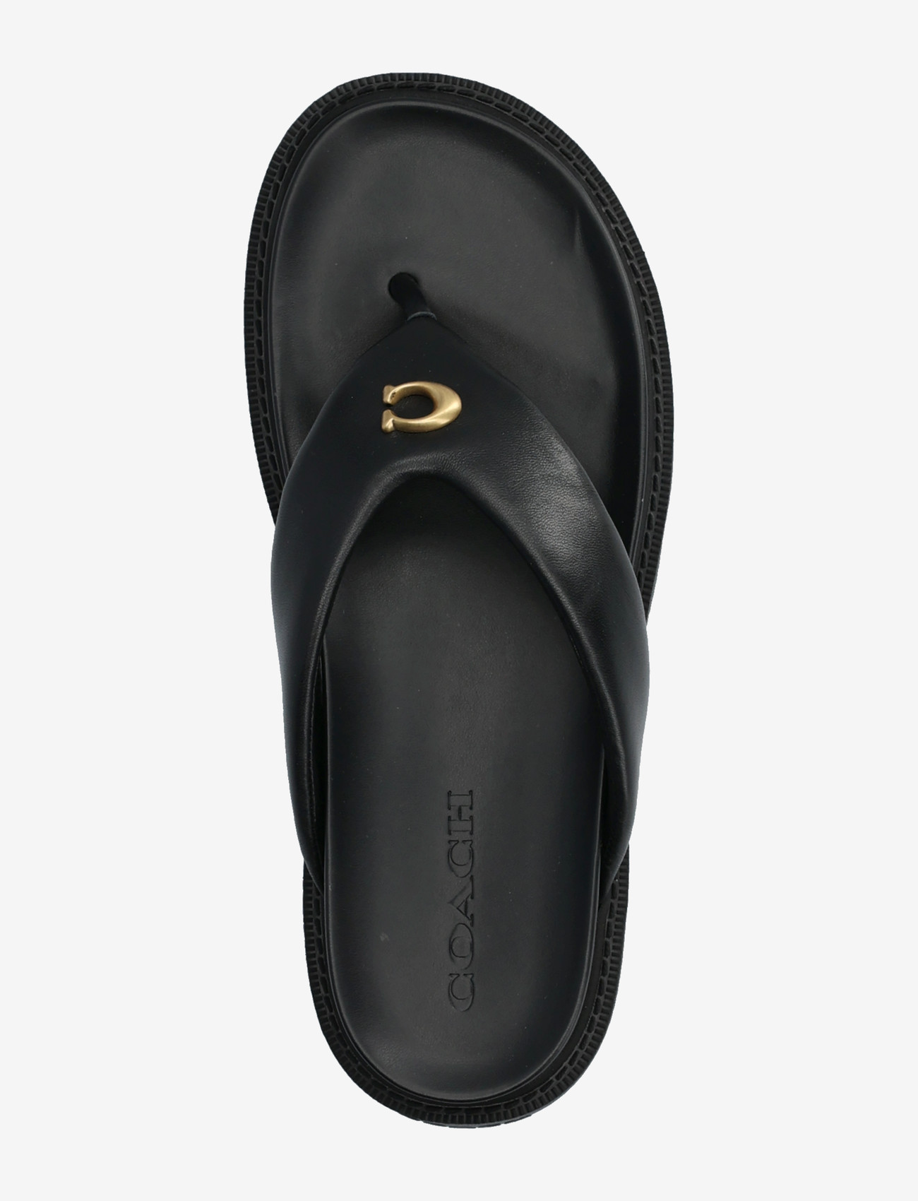 Coach - brynn leather thong sandal - black - 3
