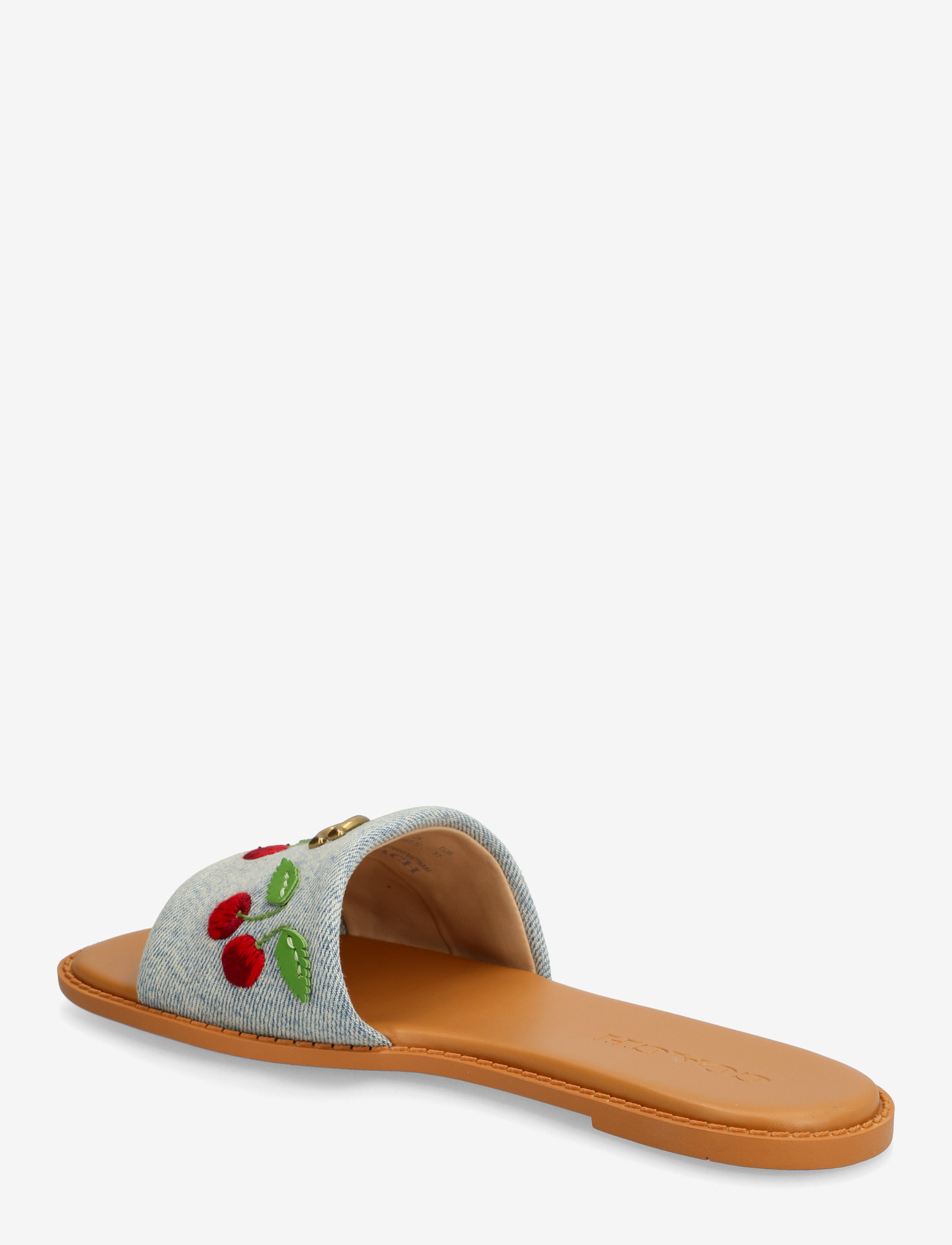 Coach - holly denim cherries sandal - flache sandalen - denim multi. - 2