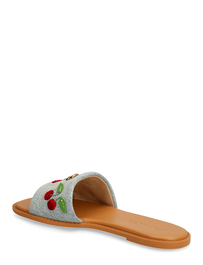 Coach - holly denim cherries sandal - flache sandalen - denim multi. - 2