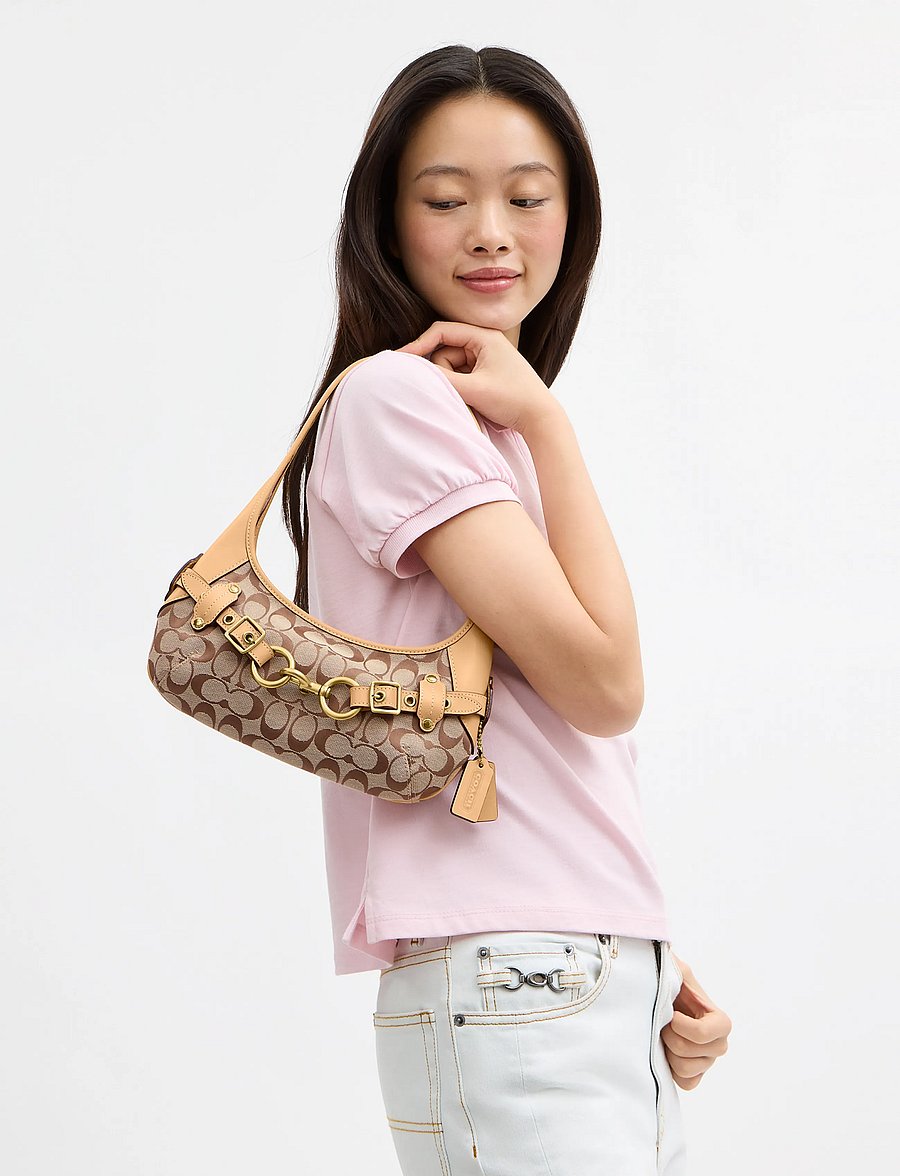 Coach - BELTED ERGO SHOULDER BAG 26 - igapäevane stiil - b4/khaki light peach - 0