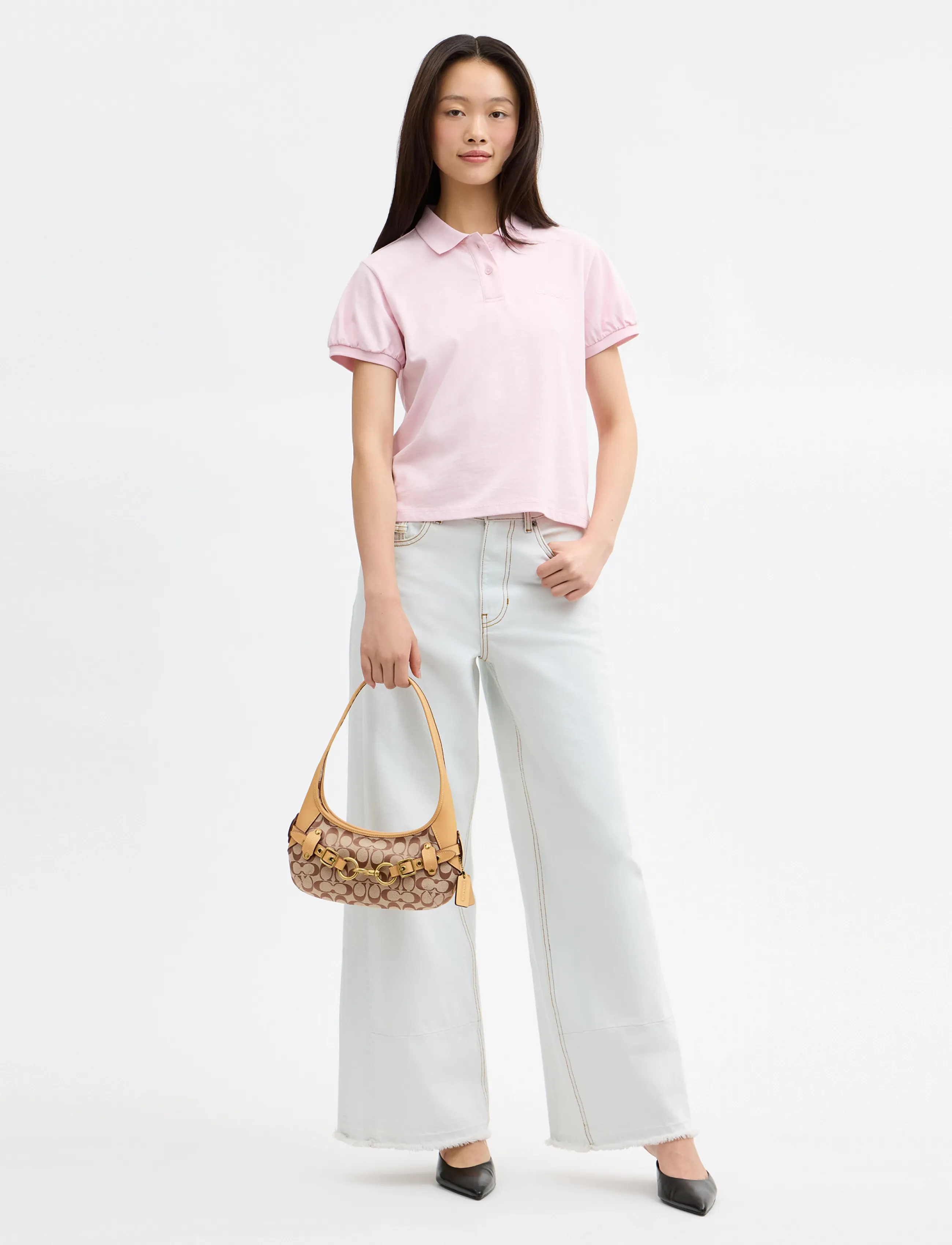 Coach - BELTED ERGO SHOULDER BAG 26 - igapäevane stiil - b4/khaki light peach - 3