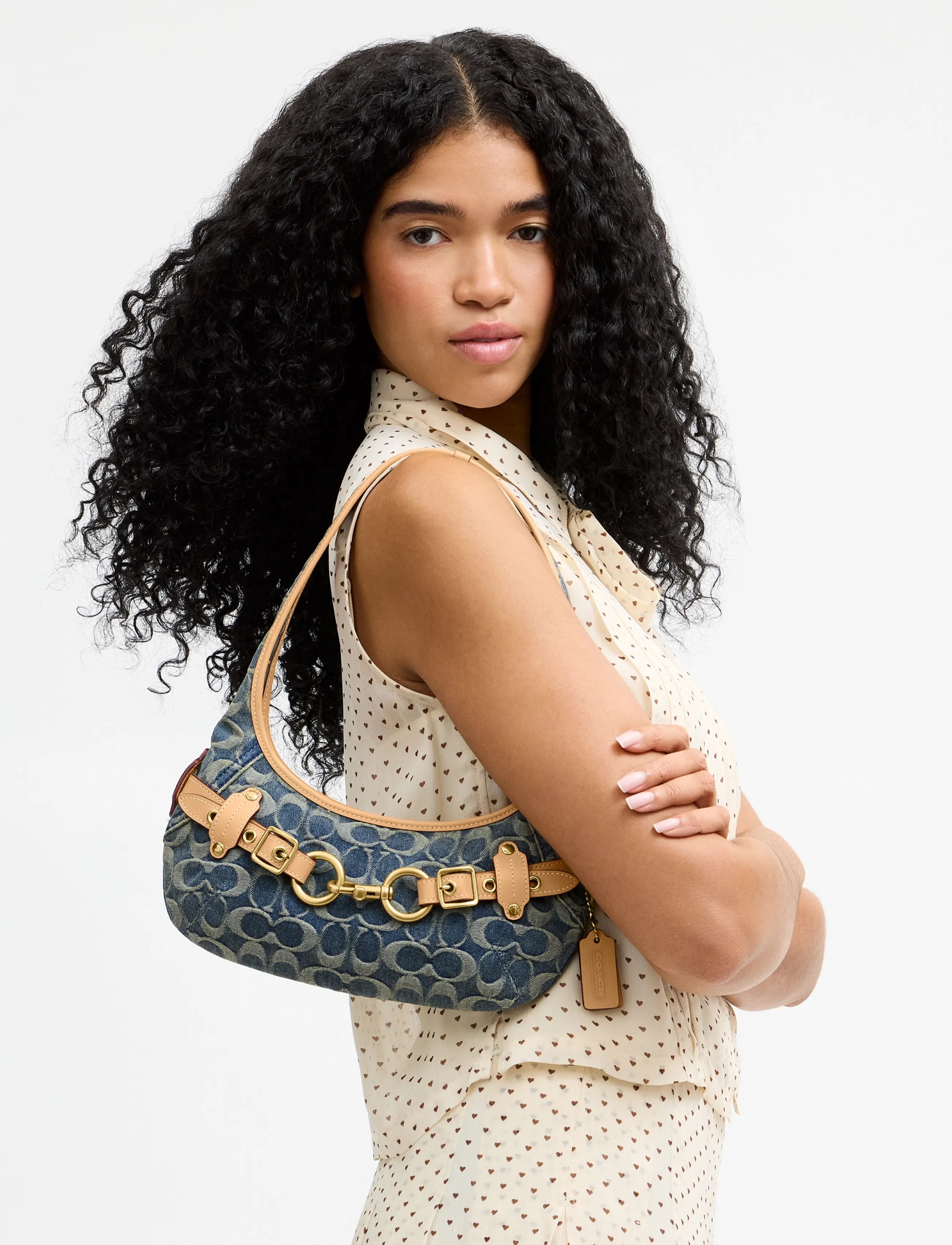 Coach - BELTED ERGO SHOULDER BAG 26 - skuldertasker - b4/denim - 0