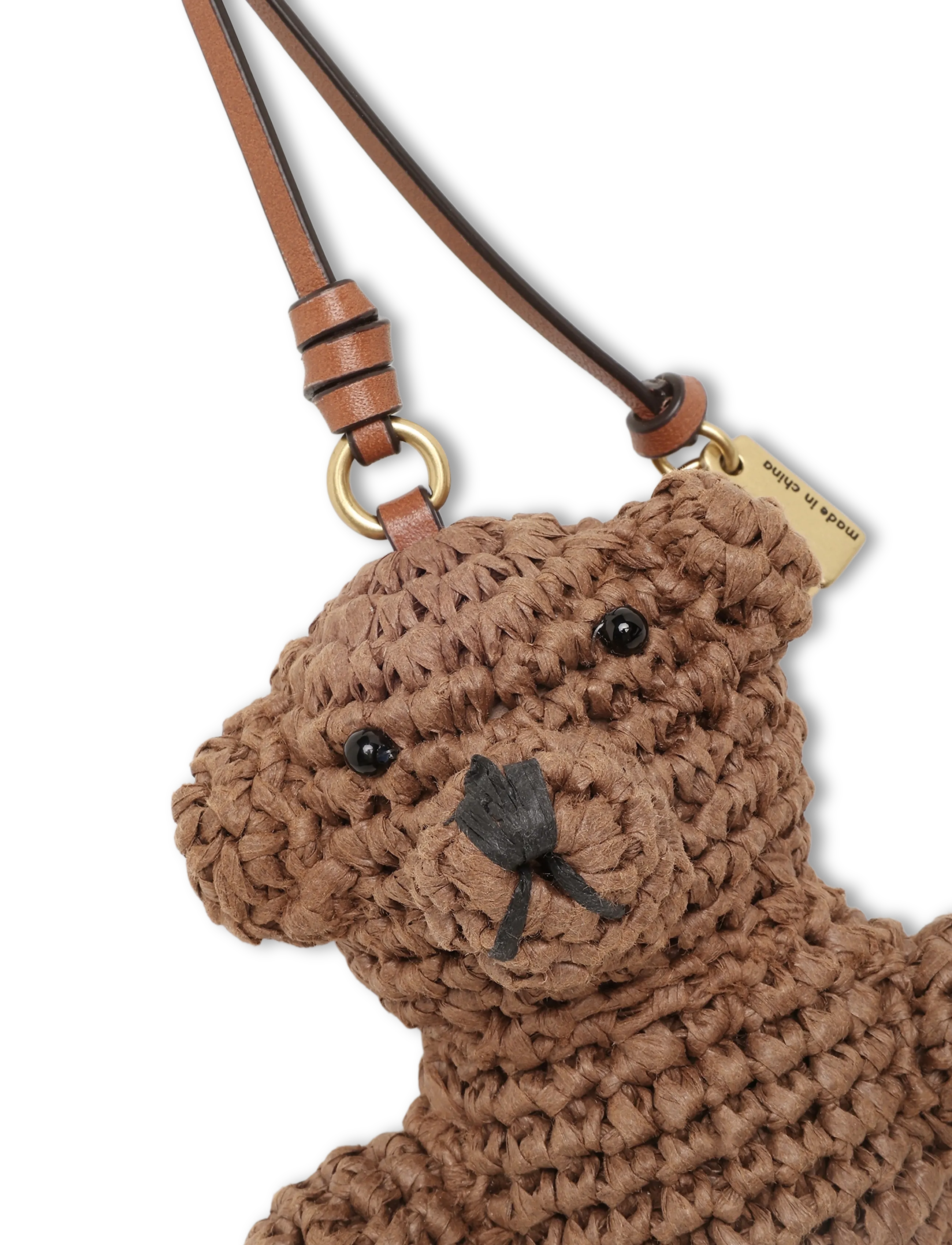 Coach - Straw Bear Bag Charm coach - key rings & bag charms - b4/multi - 2