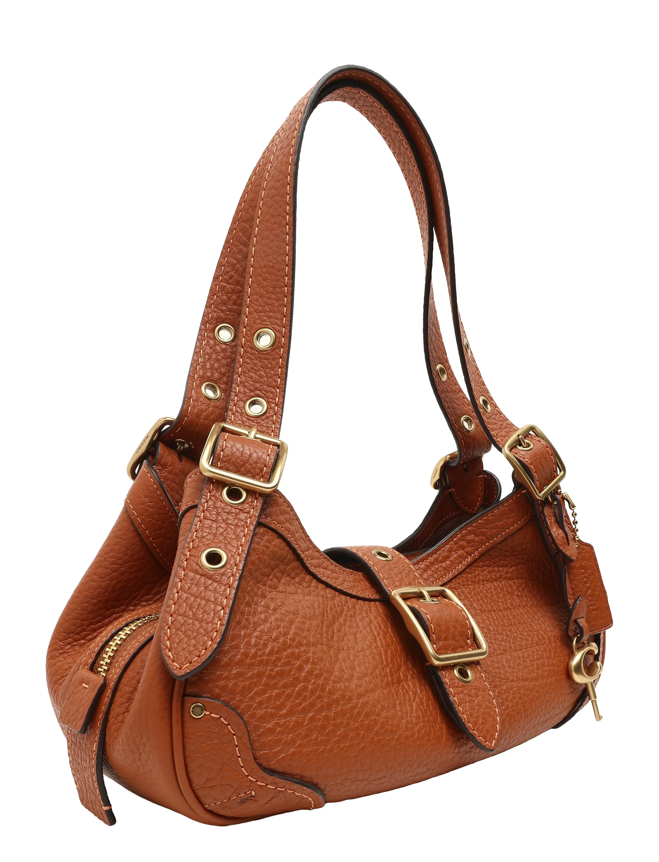 Coach - Textured Pebble Leather Drifter Shoulder Bag 31 - vardagsstil - b4/amber brown - 3