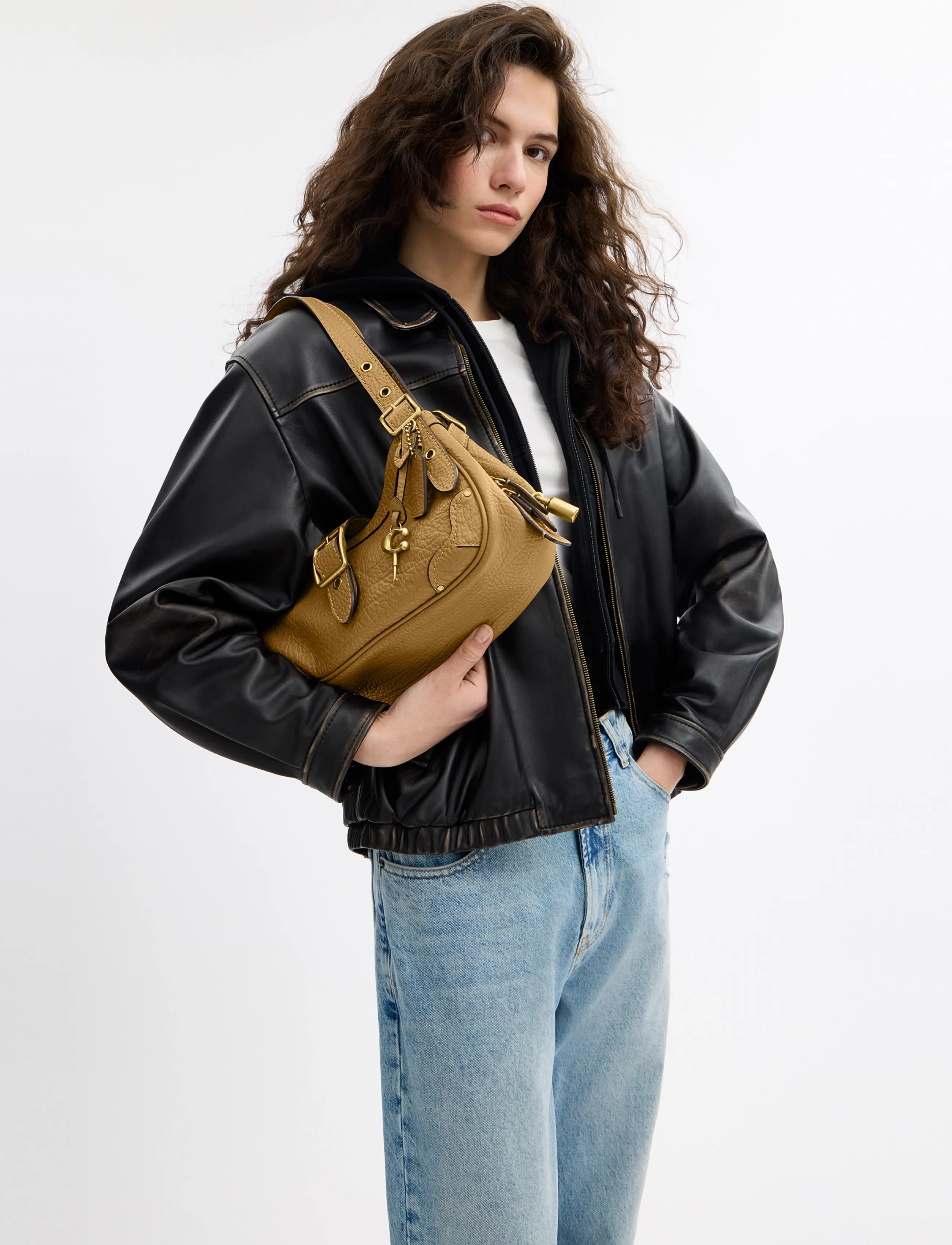 Coach Textured Pebble Leather Drifter Shoulder Bag 31, One Size, Bags, Khakigrün - Small Bags-crossbody Frauen