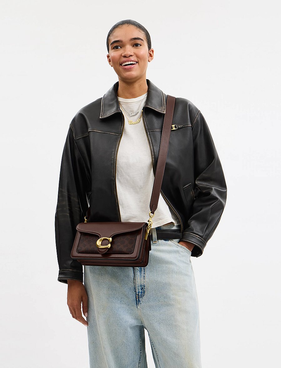 Coach - Coated Canvas Signature Tabby Shoulder Bag 26 Refresh - hverdags stil - brown - 0