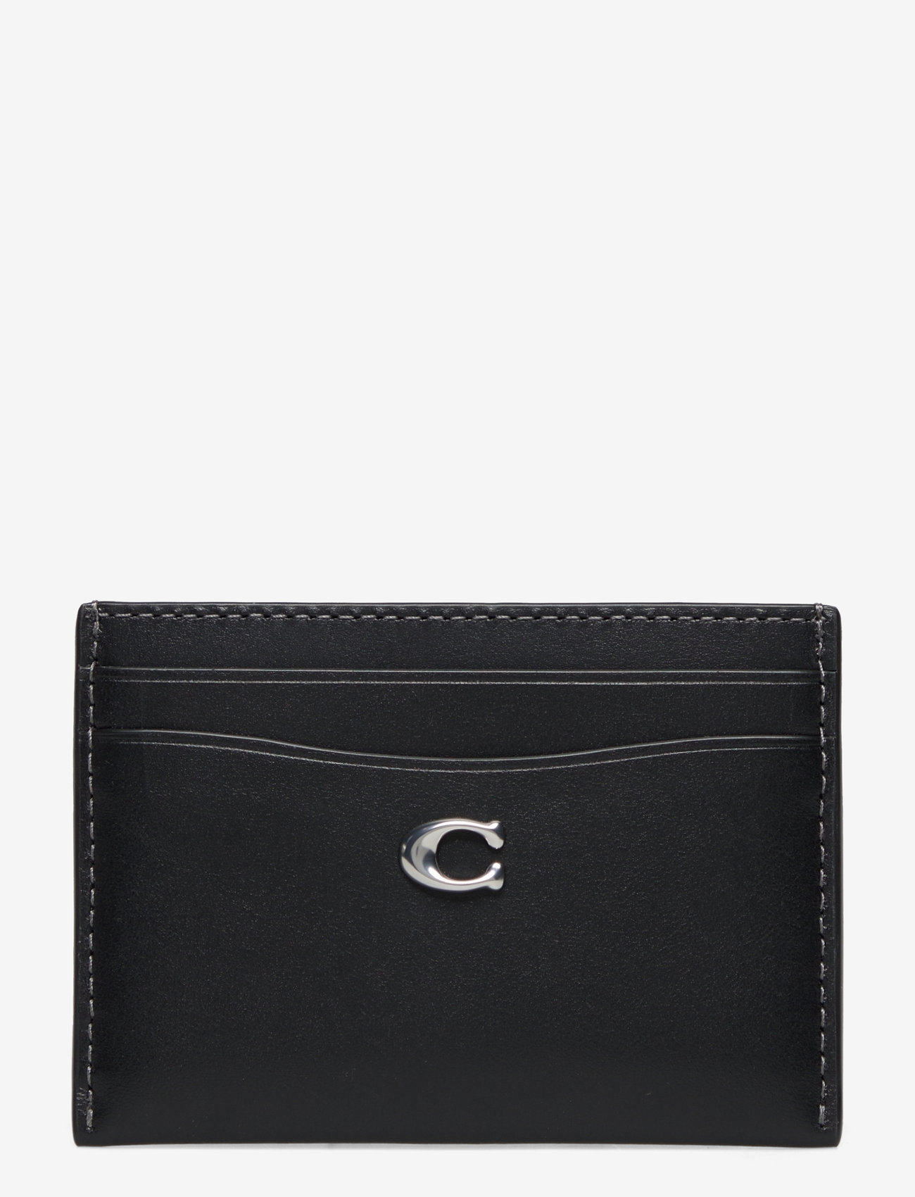 Coach - REFINED CALF LEATHER ESSENTIAL CARD CASE - purses - black - 0