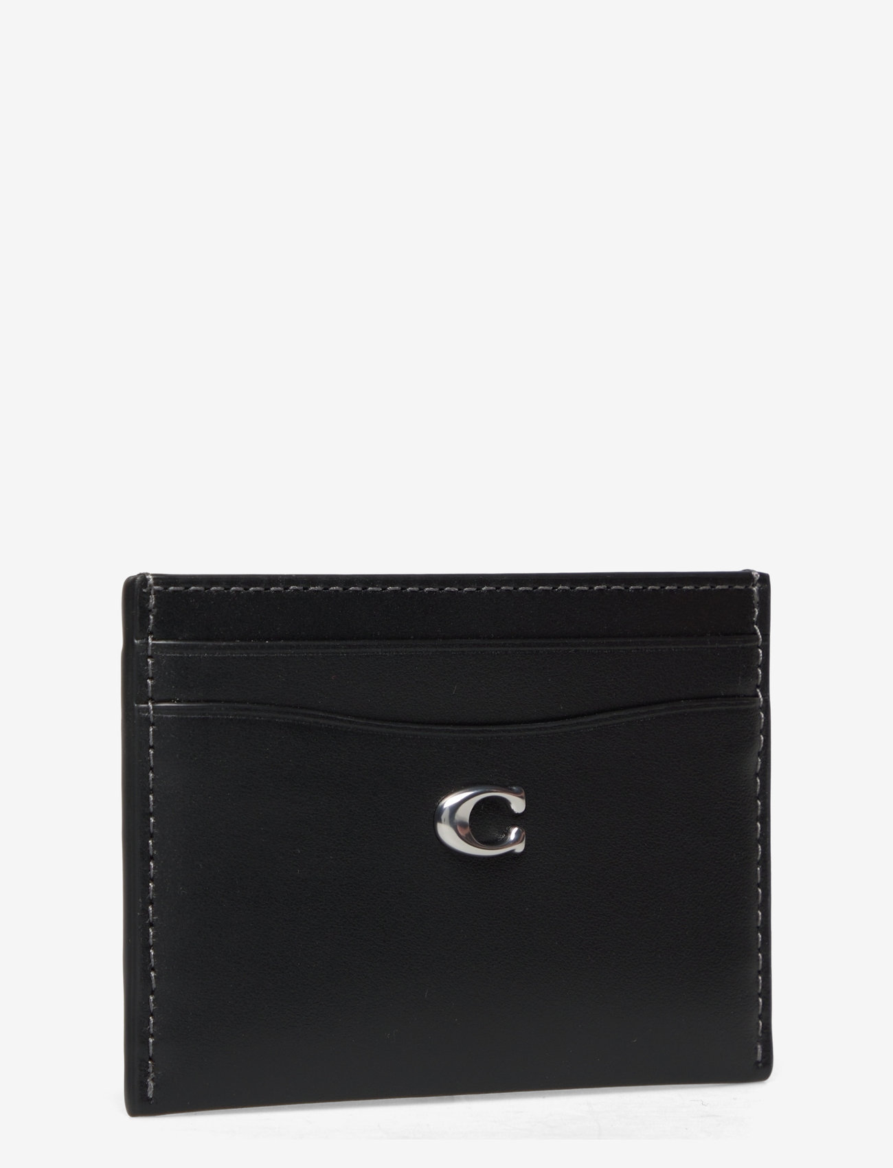 Coach - REFINED CALF LEATHER ESSENTIAL CARD CASE - purses - black - 2