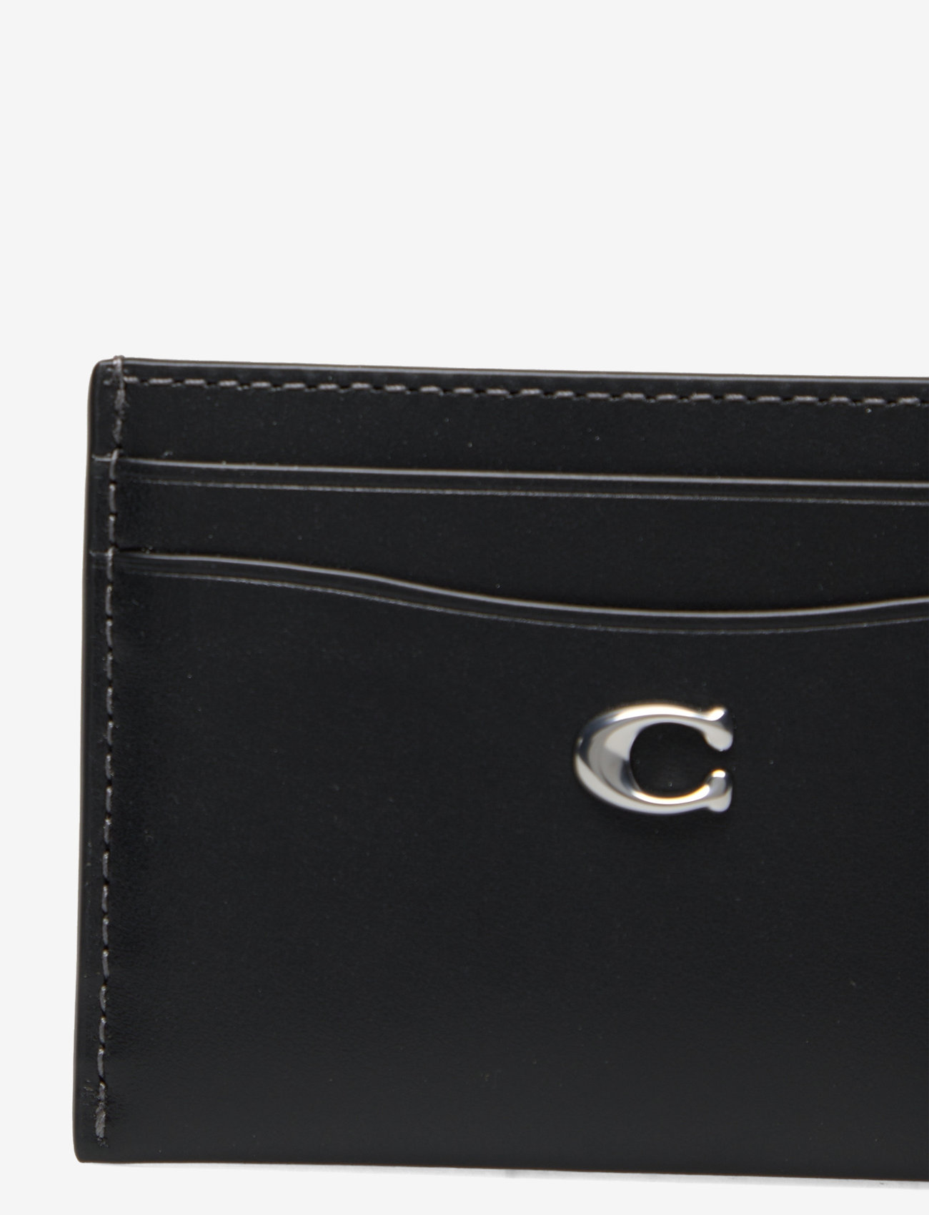 Coach - REFINED CALF LEATHER ESSENTIAL CARD CASE - purses - black - 3