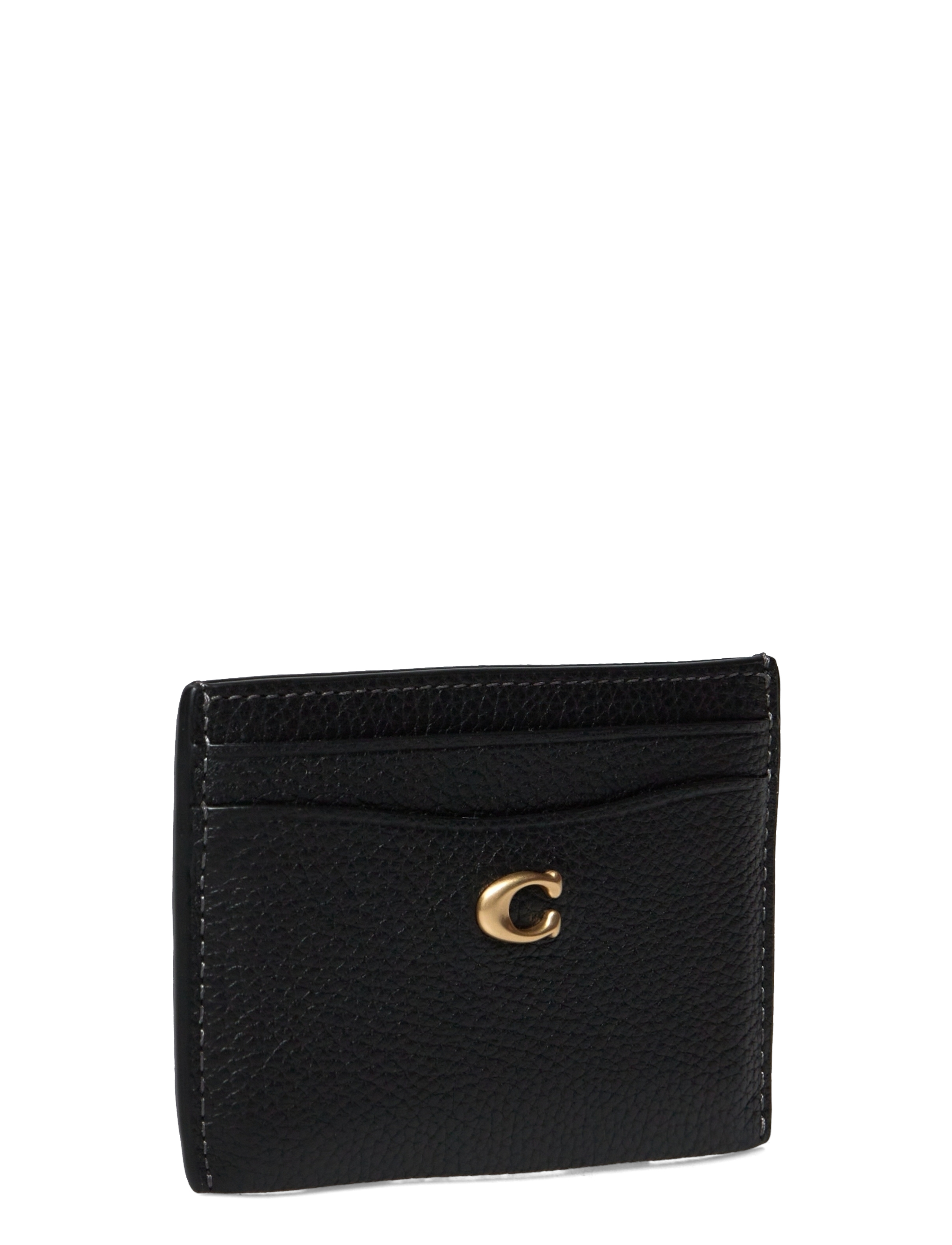 Coach - Polished Pebble Leather Essential Card Case - punge - b4/black - 2