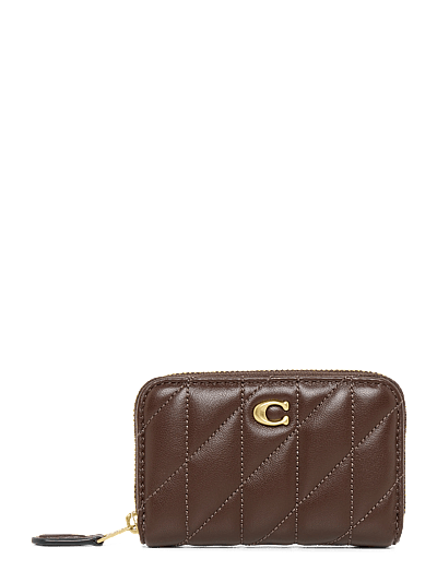 Coach Quilted Pillow Leather Essential Small Zip Around Card Case - Lompakot - B4/MAPLE / brown