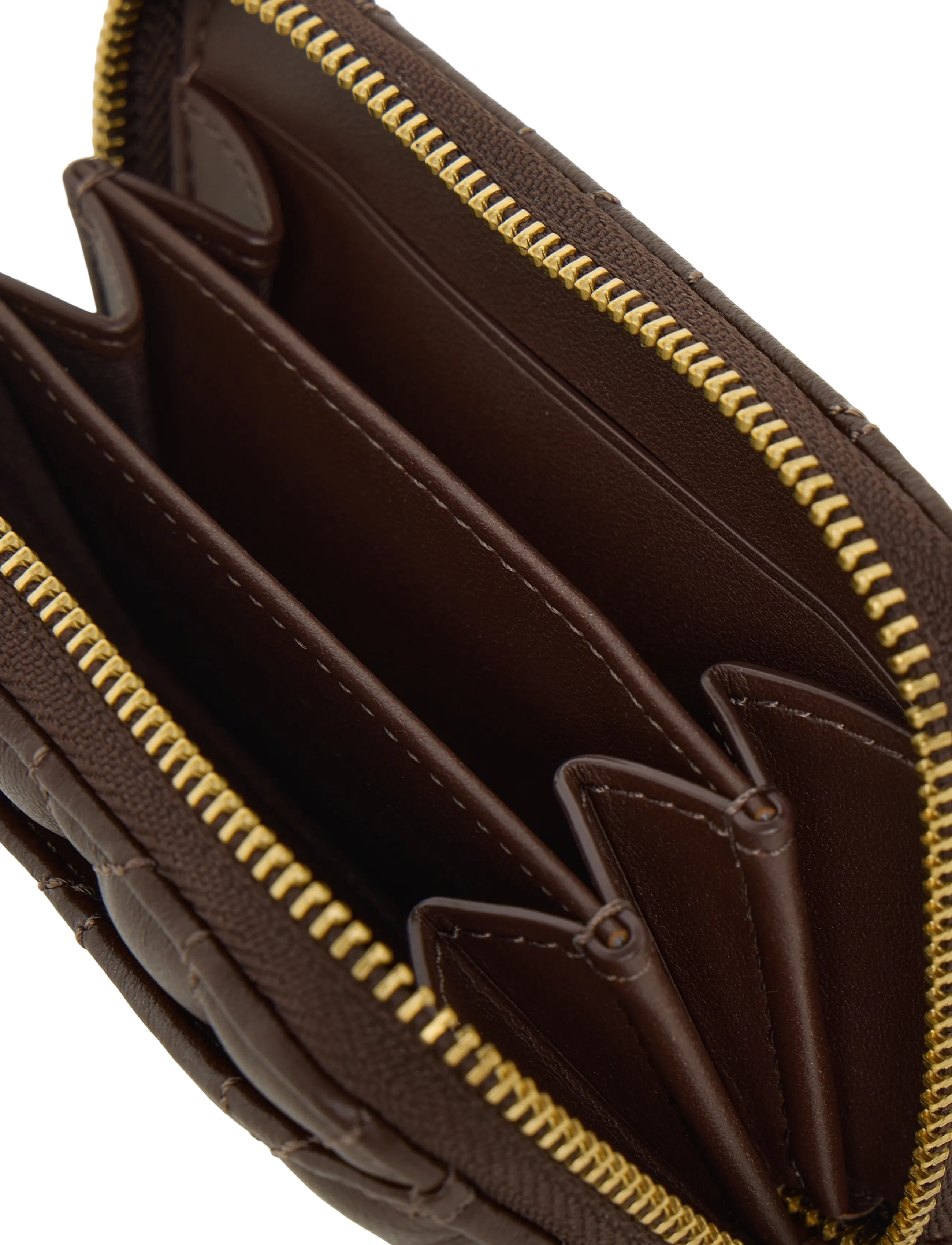 Coach - Quilted Pillow Leather Essential Small Zip Around Card Case - b4/maple - 4
