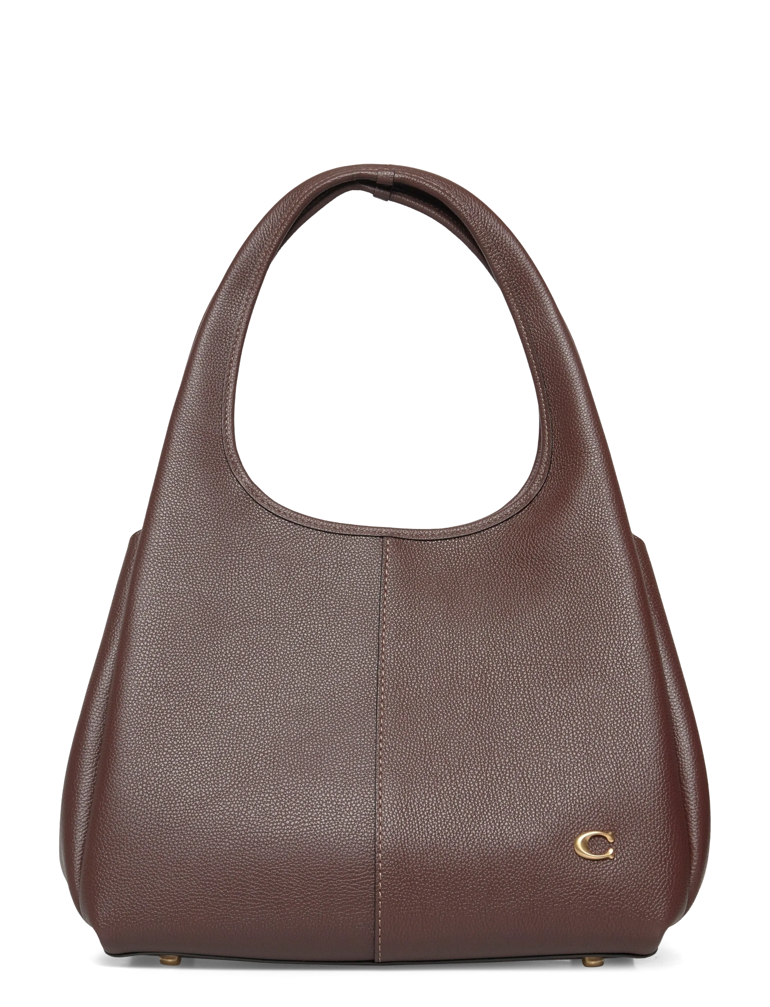 Coach Polished Pebble Leather Lana Shoulder Bag - Bags - B4/MAPLE / brown