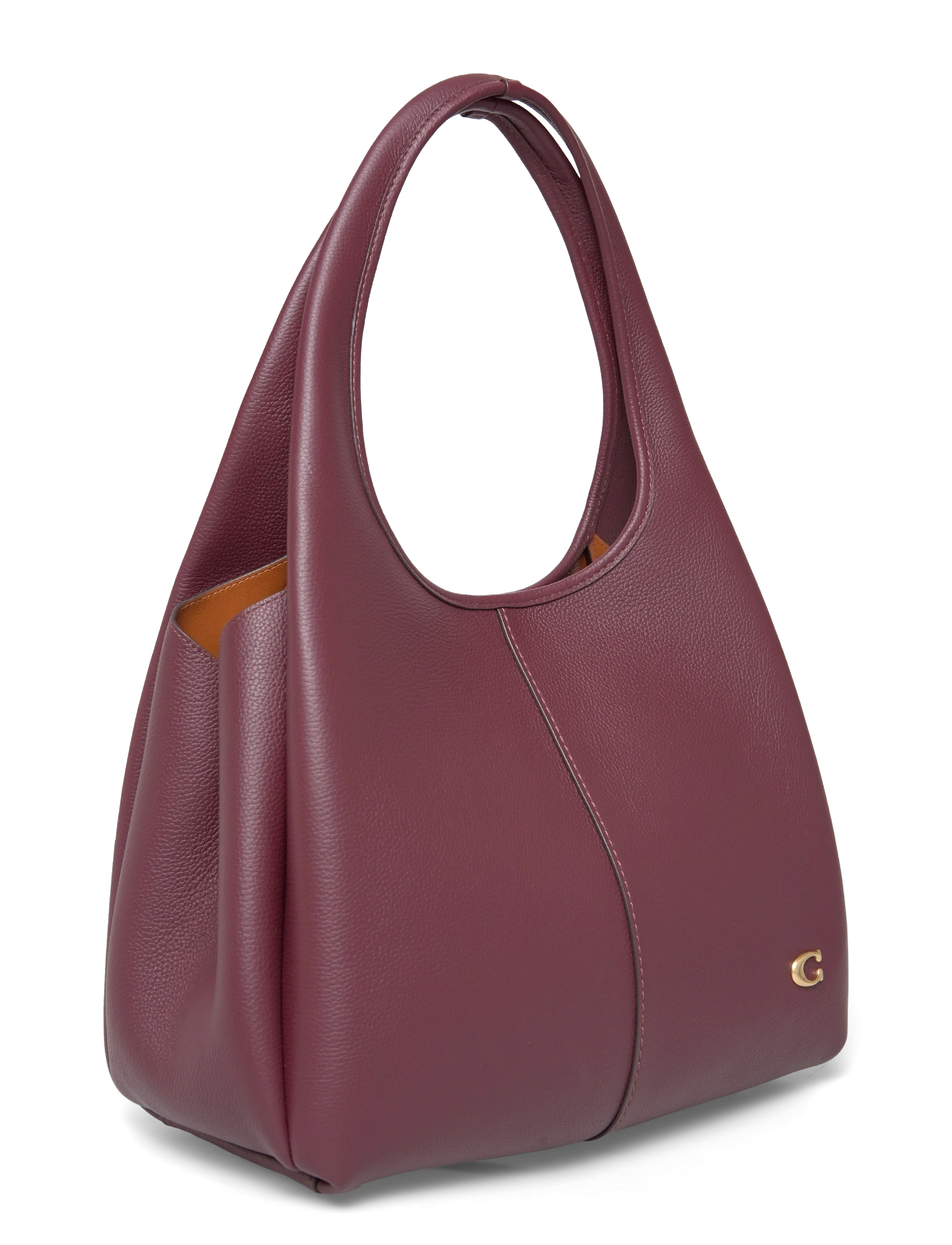 Coach - Polished Pebble Leather Lana Shoulder Bag - top handle - b4/merlot - 2