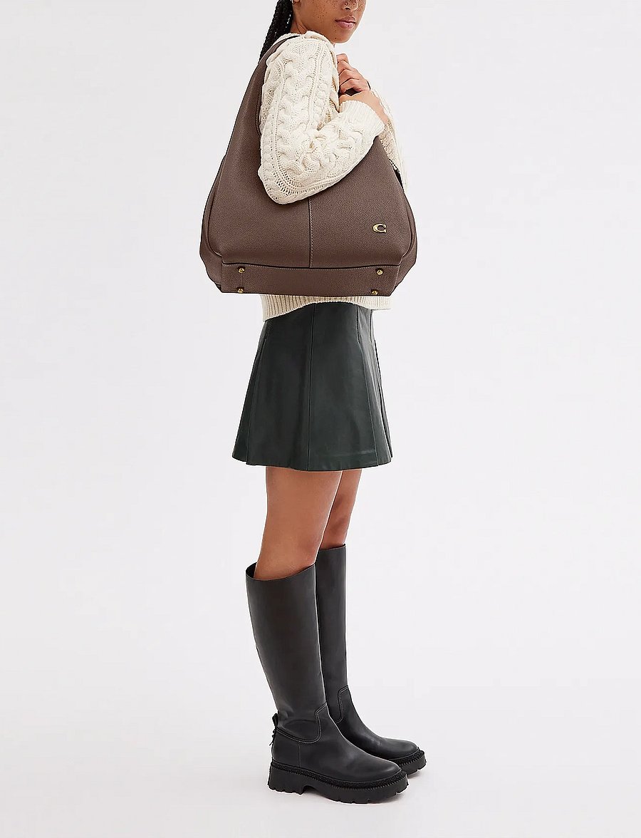 Coach - Polished Pebble Leather Lana Shoulder Bag - igapäevane stiil - grey - 0