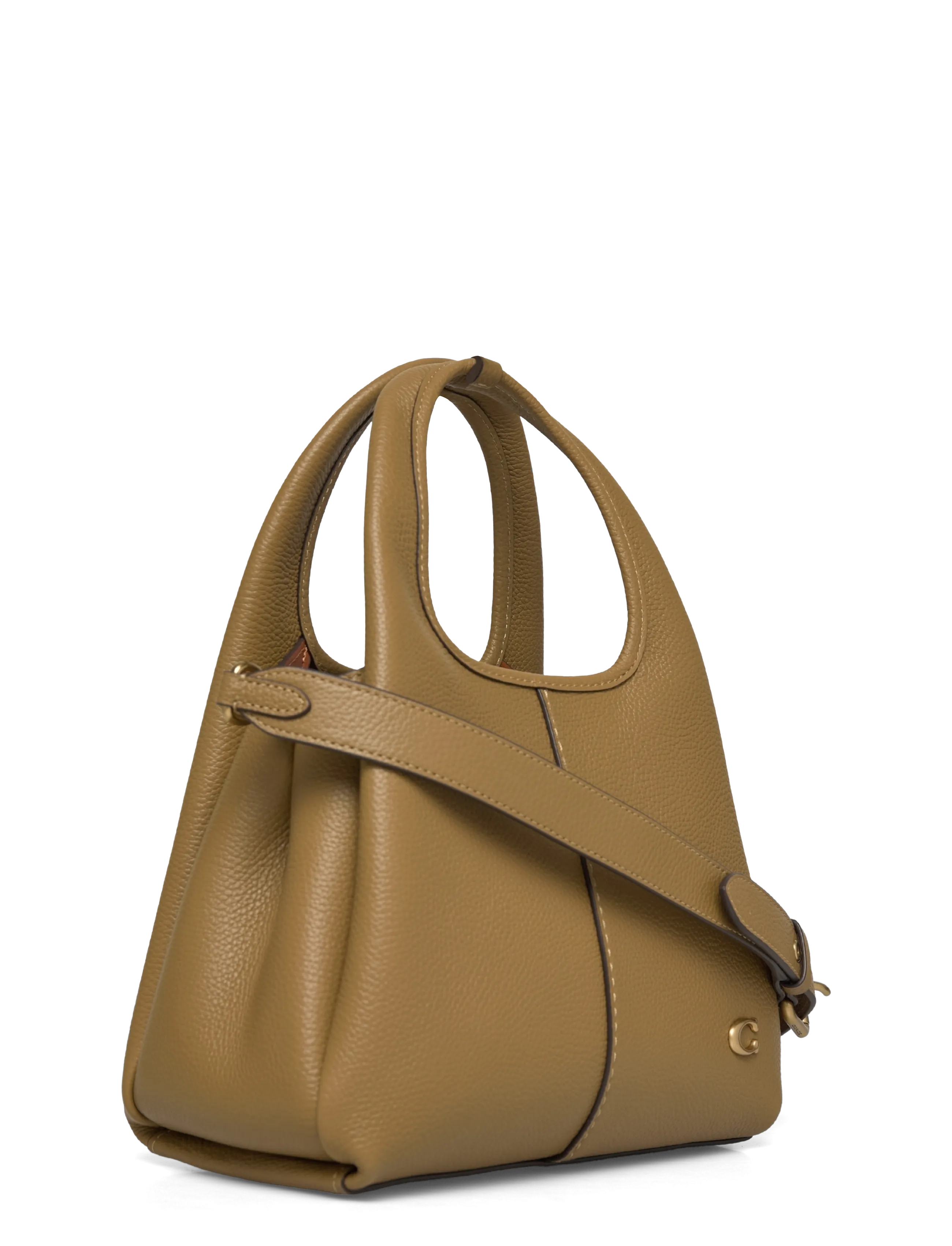 Coach - Polished Pebble Leather Lana Shoulder Bag 23 - top handle tasker - b4/muted olive - 2