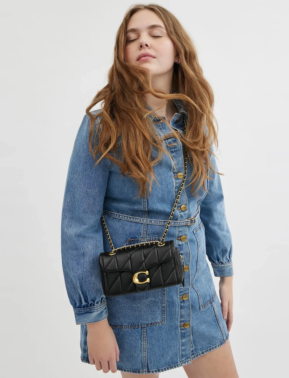 Coach - Quilted Tabby Shoulder Bag 20 with Chain - fyrir sérstakar viðburðir - b4/black - 0