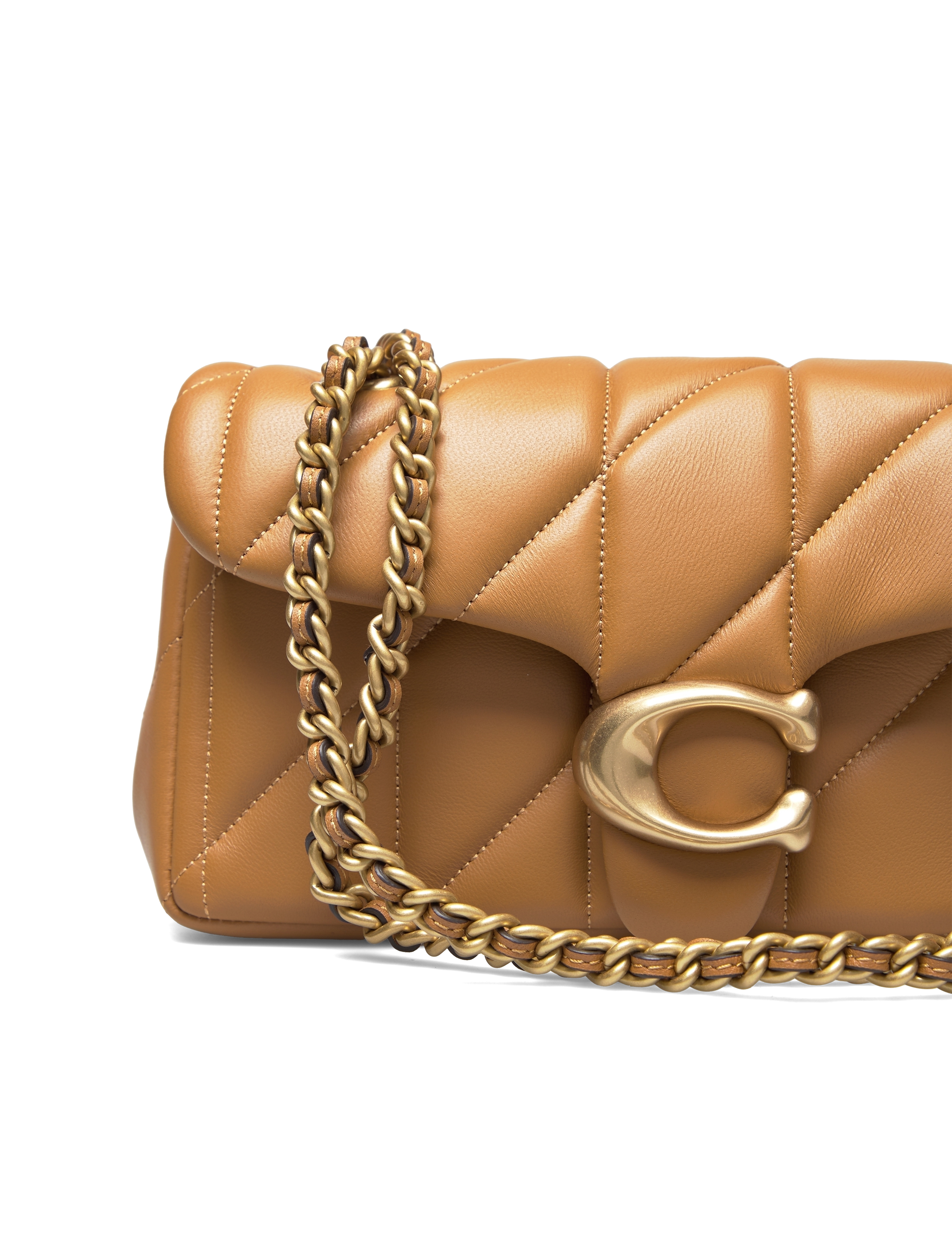Coach - Quilted Tabby Shoulder Bag 20 with Chain - modetrends - b4/honey brown - 4