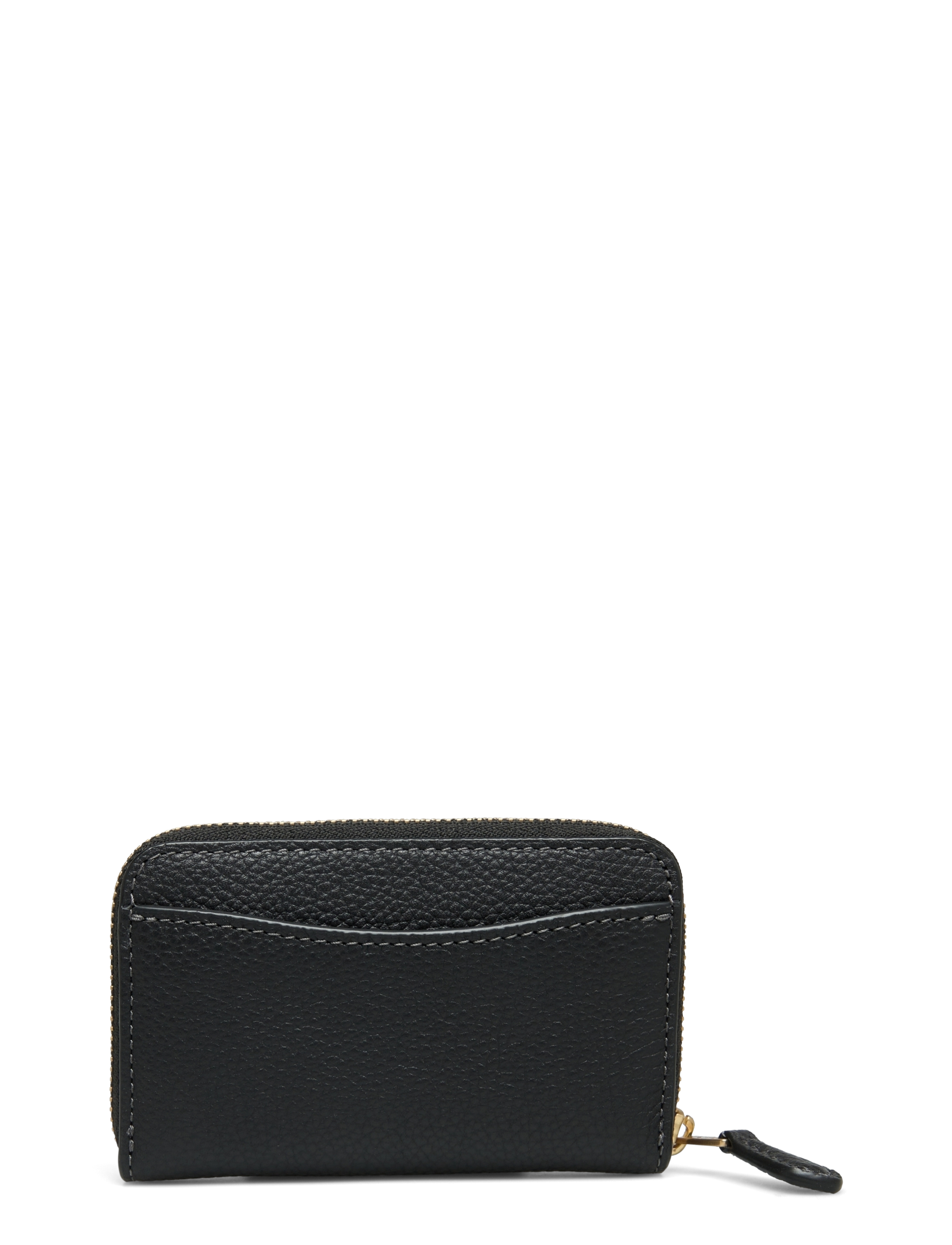 Coach - Polished Pebble Leather Essential Small Zip Around Card Case - kortaveski - b4/black - 1
