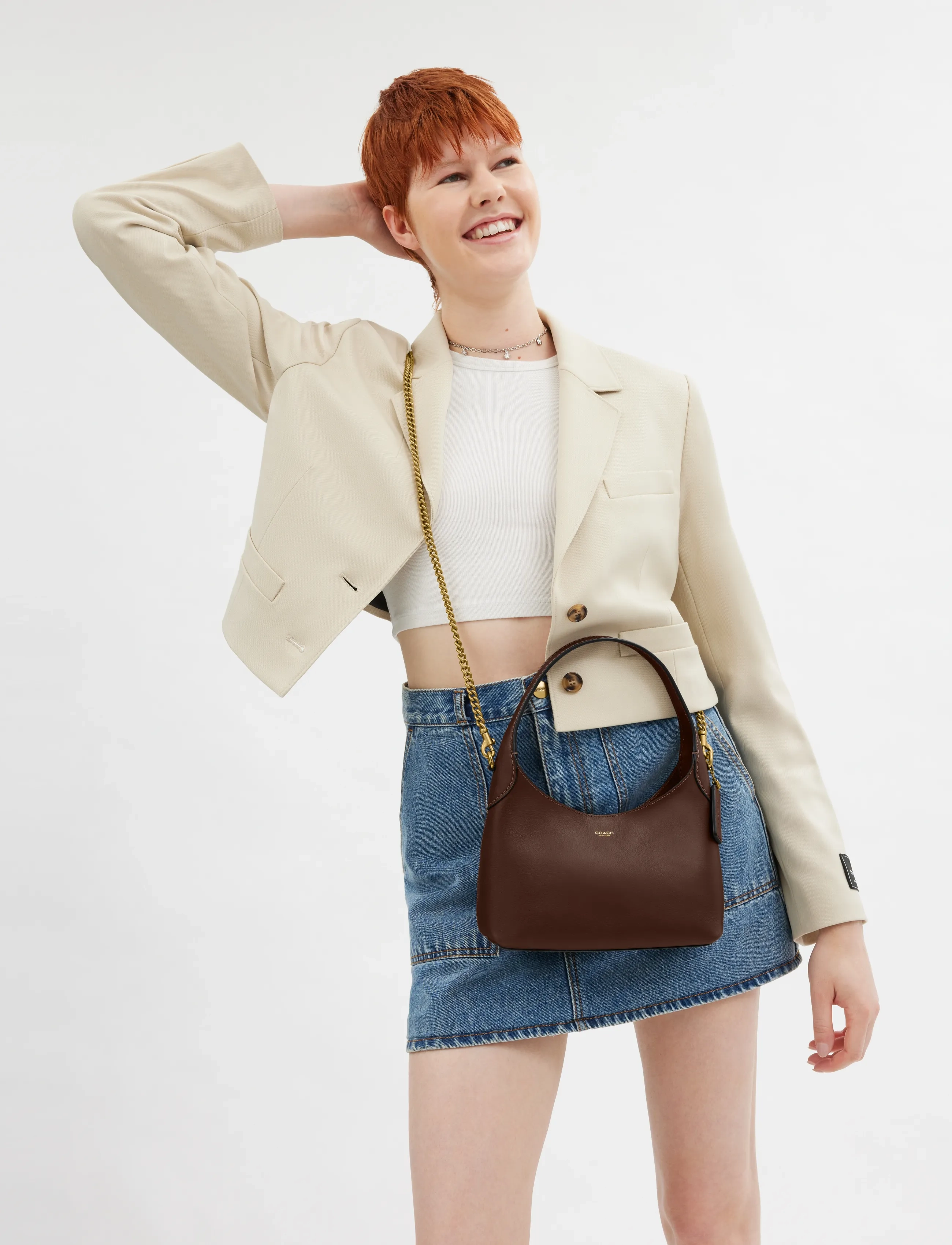 Coach - BROOKLYN SHOULDER BAG 23 - speciella tillfällen - brown - 1
