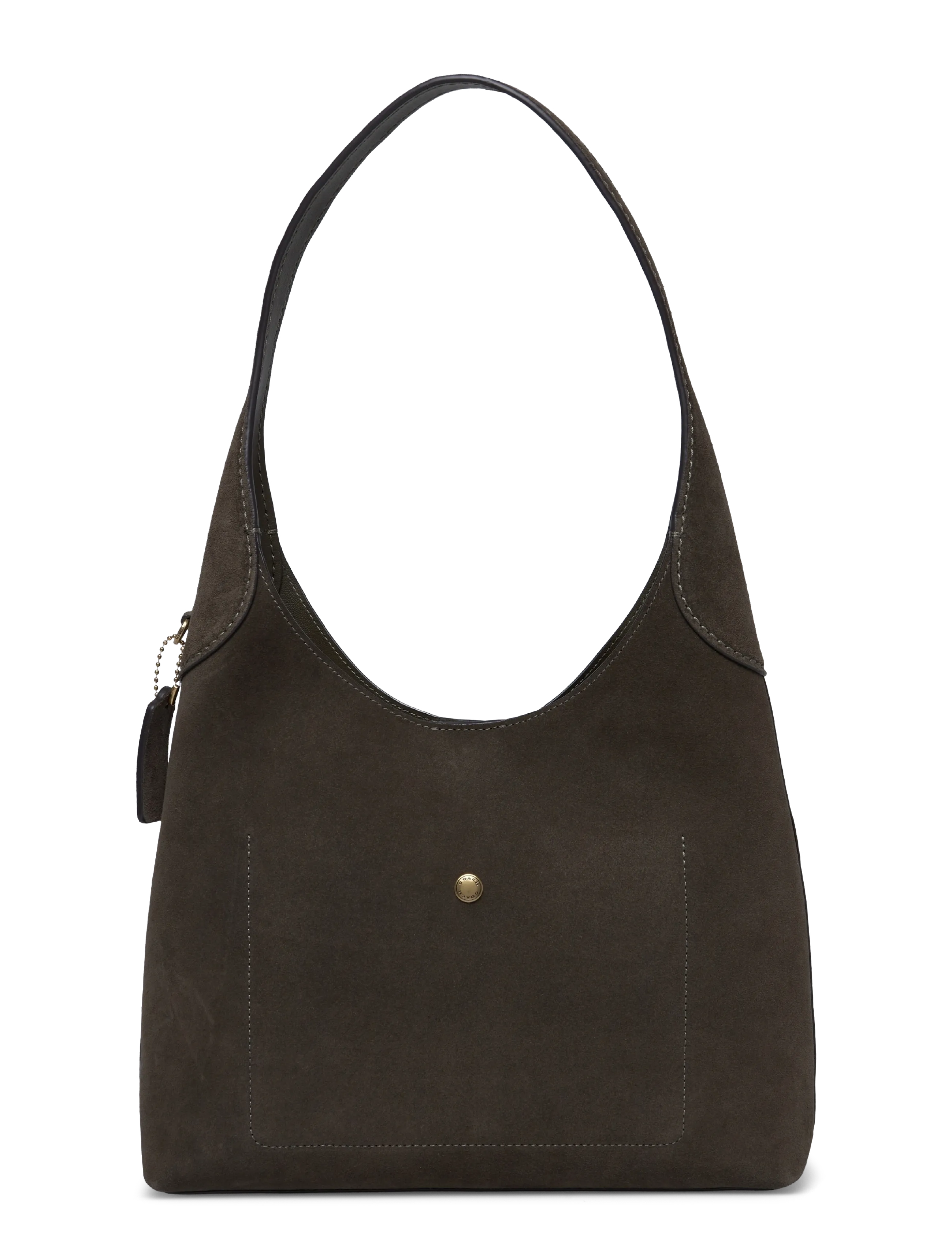 Coach - SUEDE BROOKLYN SHOULDER BAG 28 - modetrender - b4/olive - 1